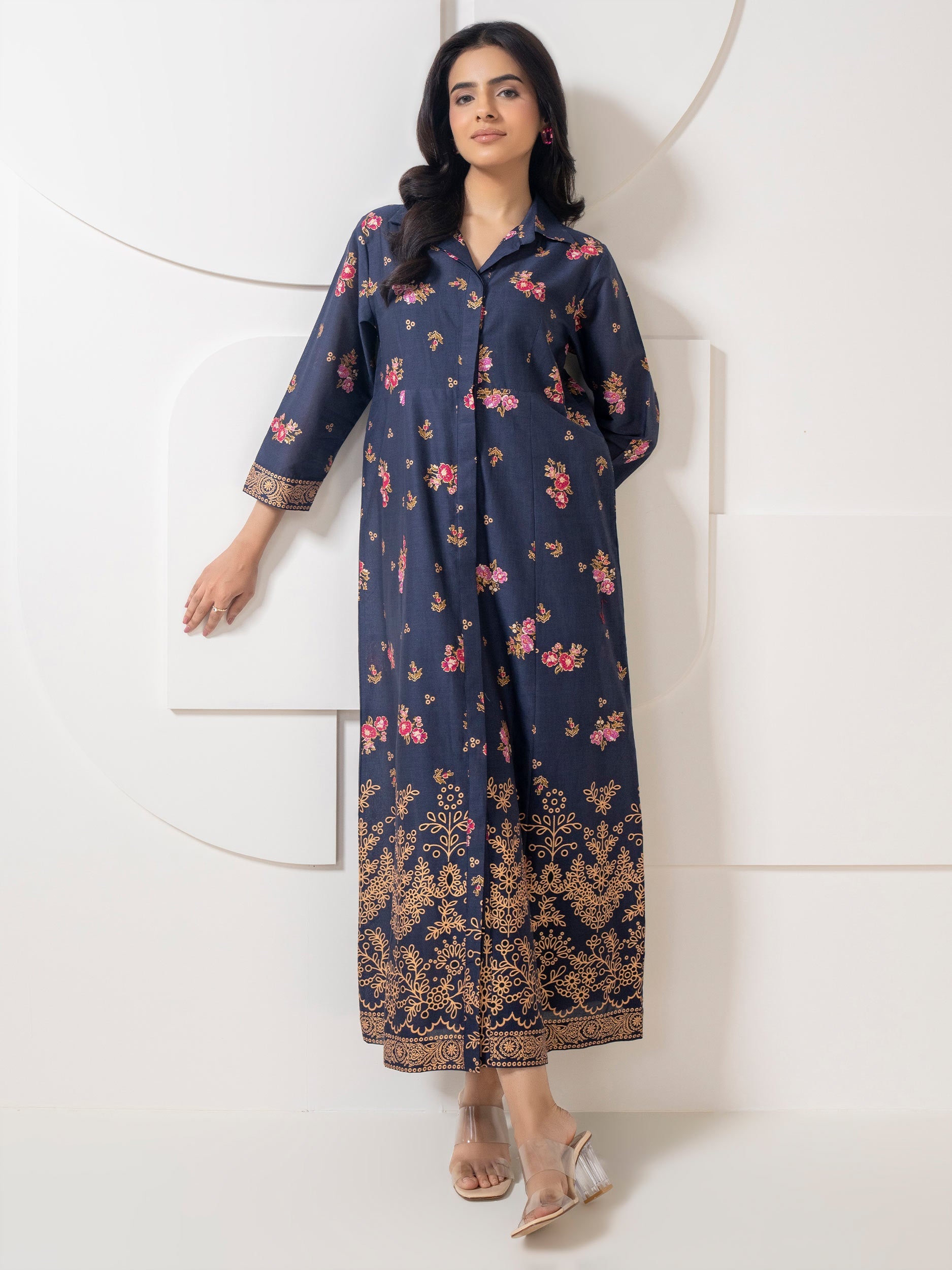 Limelight Navy Long Frock Lawn Shirt (A1335FR)