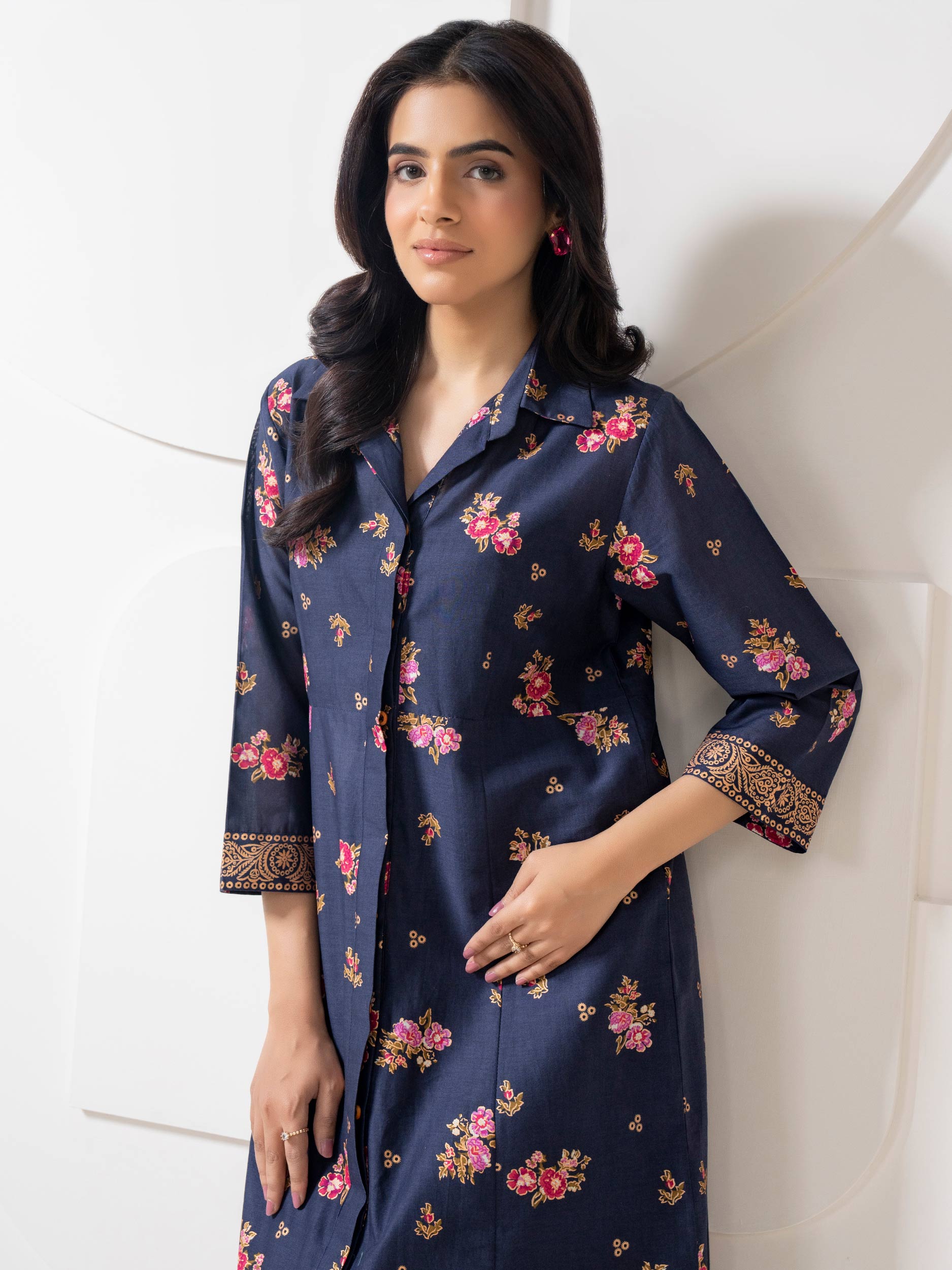 Limelight Navy Long Frock Lawn Shirt (A1335FR)
