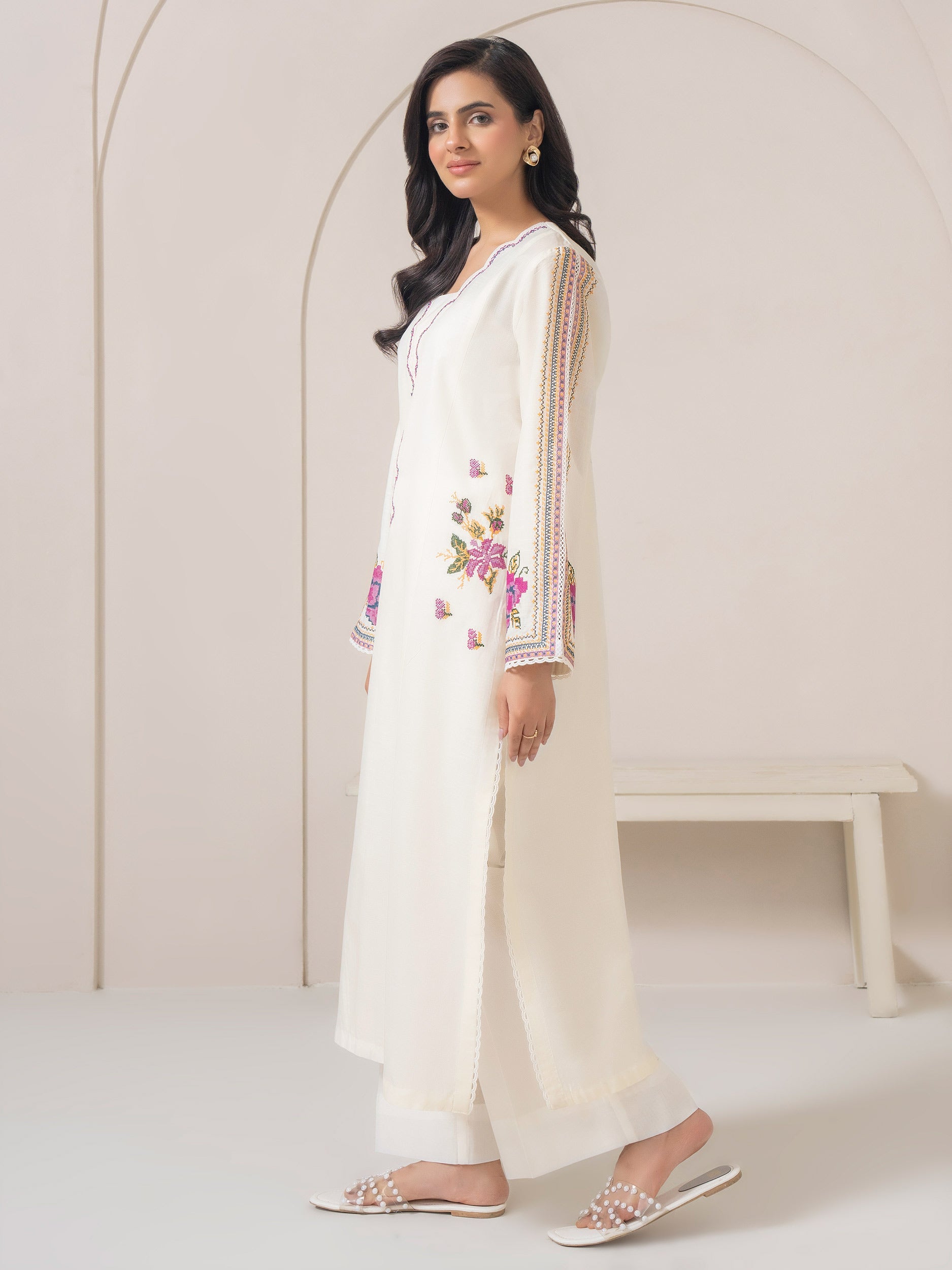 Limelight Lemon Lawn Embroidered Shirt (A1477SH)