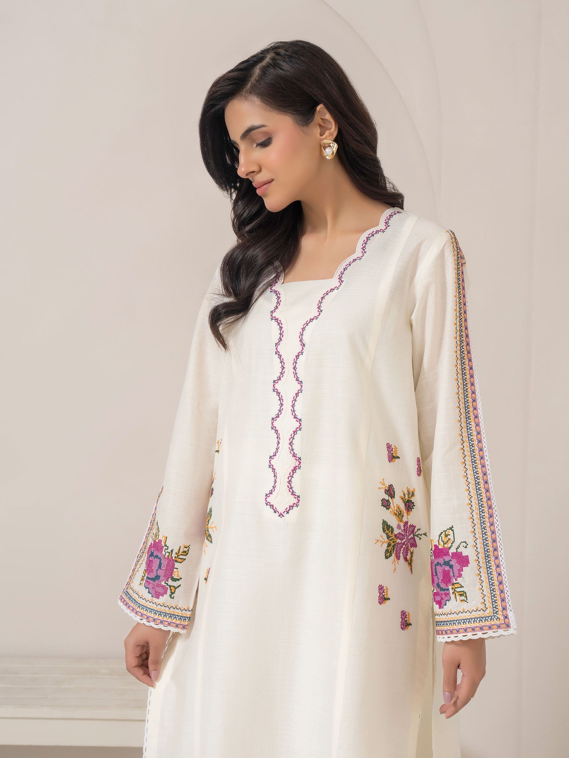 Limelight Lemon Lawn Embroidered Shirt (A1477SH)