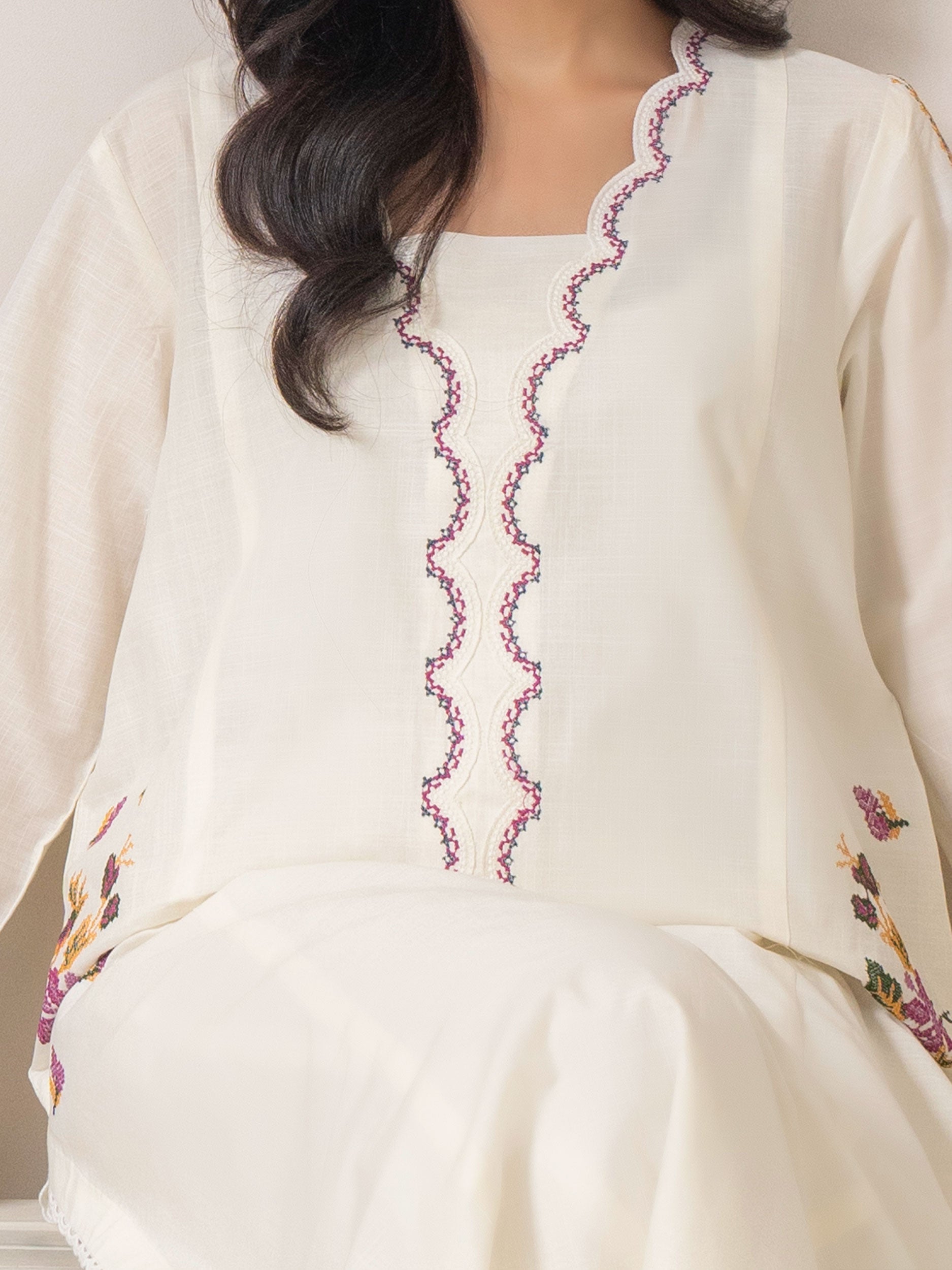 Limelight Lemon Lawn Embroidered Shirt (A1477SH)