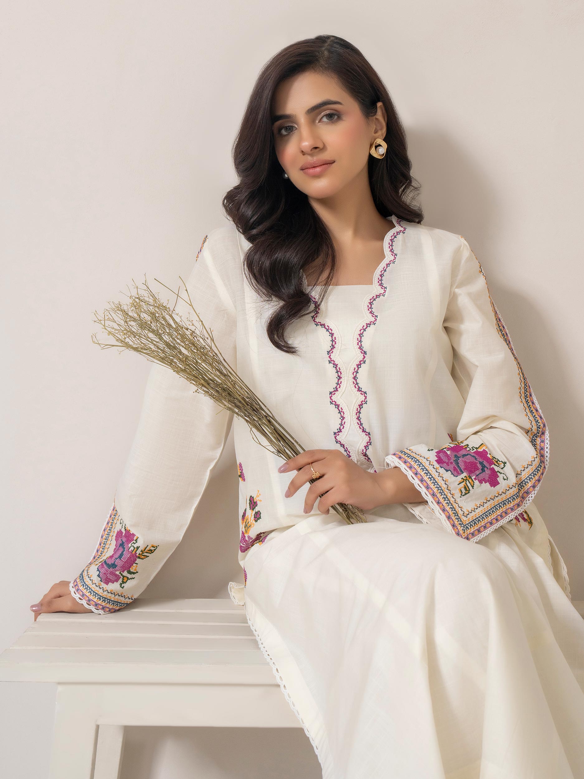 Limelight Lemon Lawn Embroidered Shirt (A1477SH)