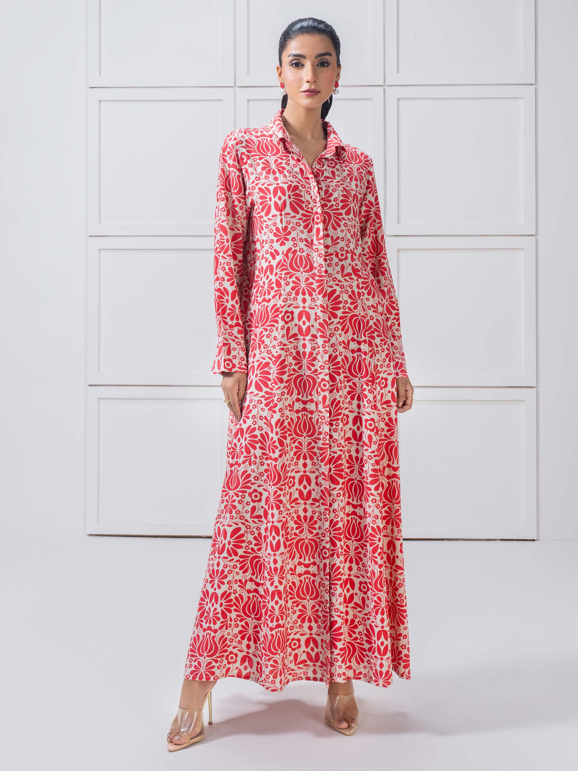 Limelight Pink Viscose Printed Dress (A2325DR)