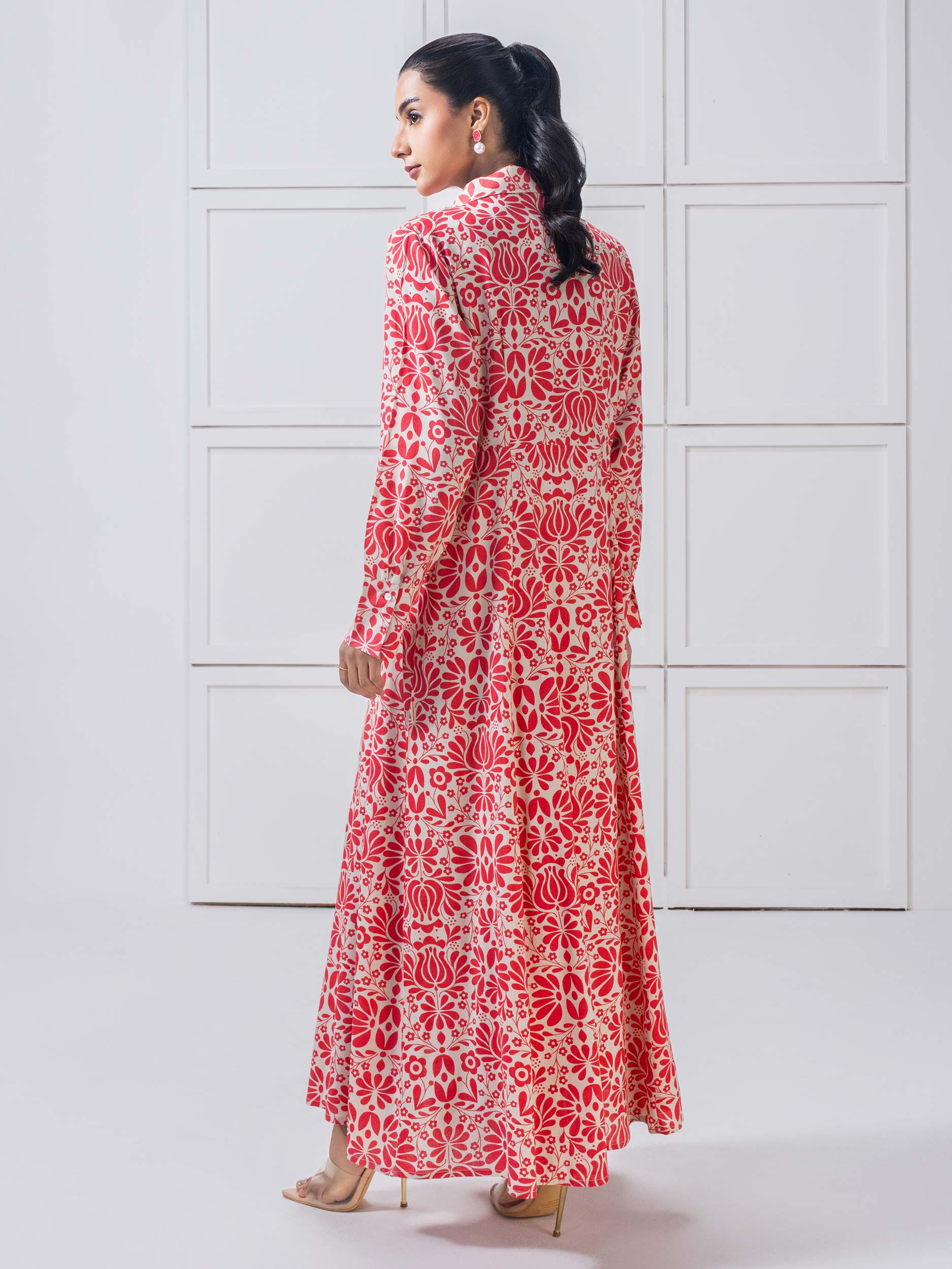 Limelight Pink Viscose Printed Dress (A2325DR)