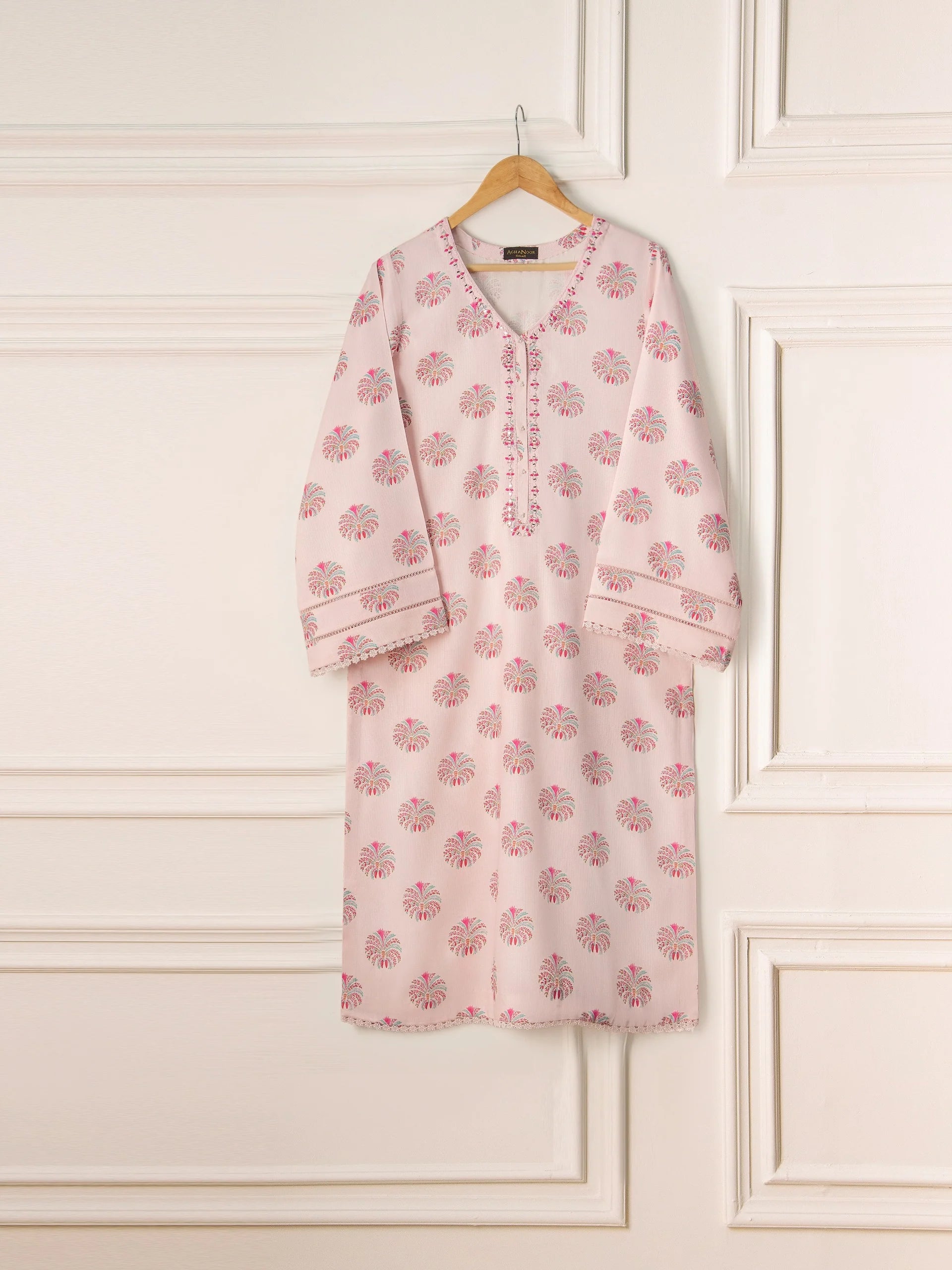 Agha Noor Pink Marina Printed Shirt