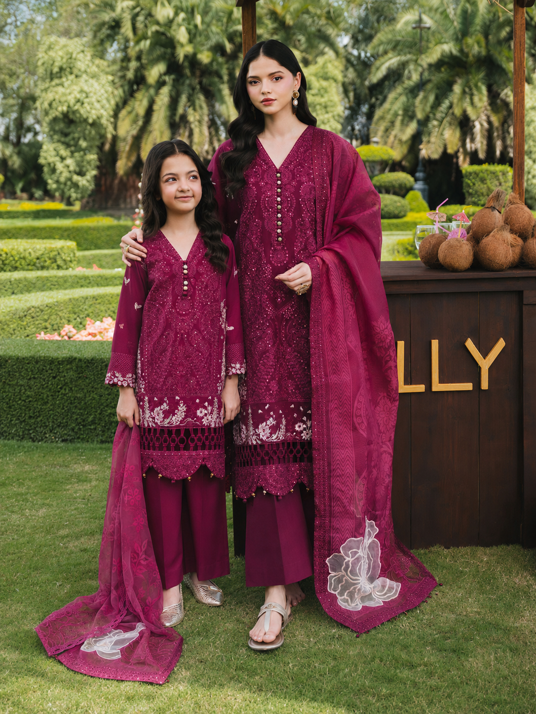 Ally's "Lilly" Mother & Daughter Luxury Festive Suit (AL-1182)