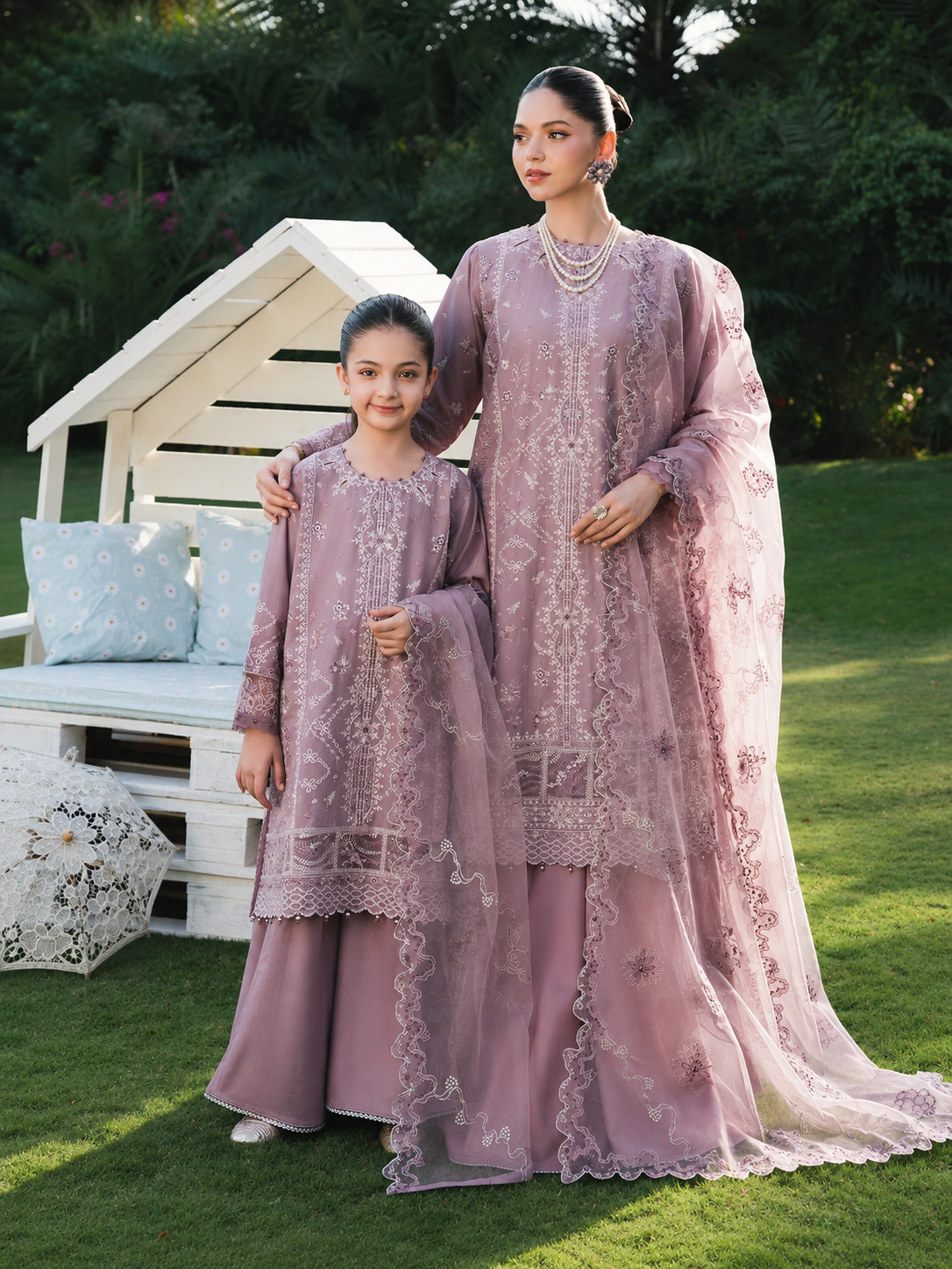 Ally's "Lilly" Mother & Daughter Luxury Festive Suit (AL-1186)