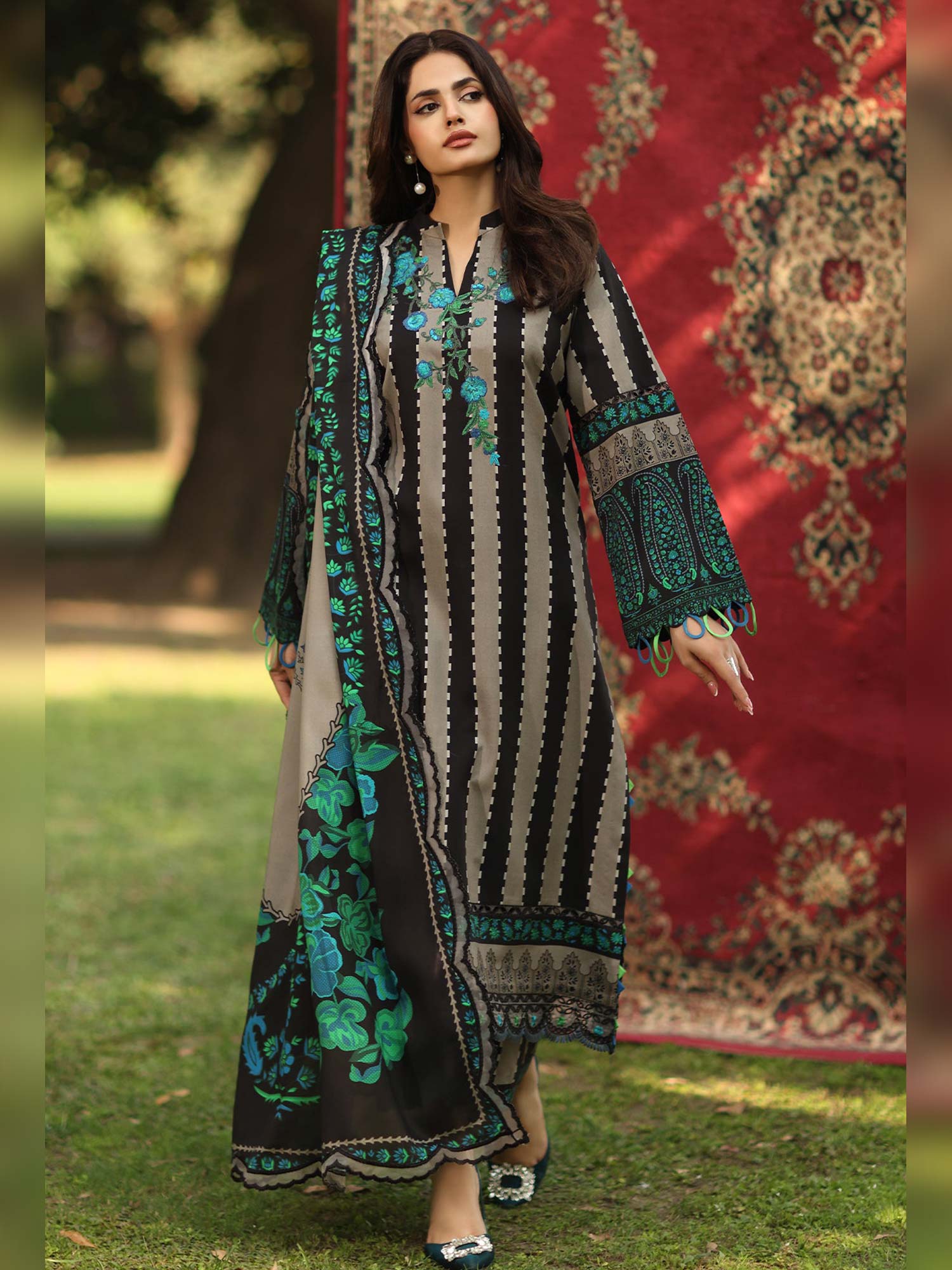 Charizma "Aniq" Unstitched Embroidered Linen 3-Piece Suit (ANW6-11)
