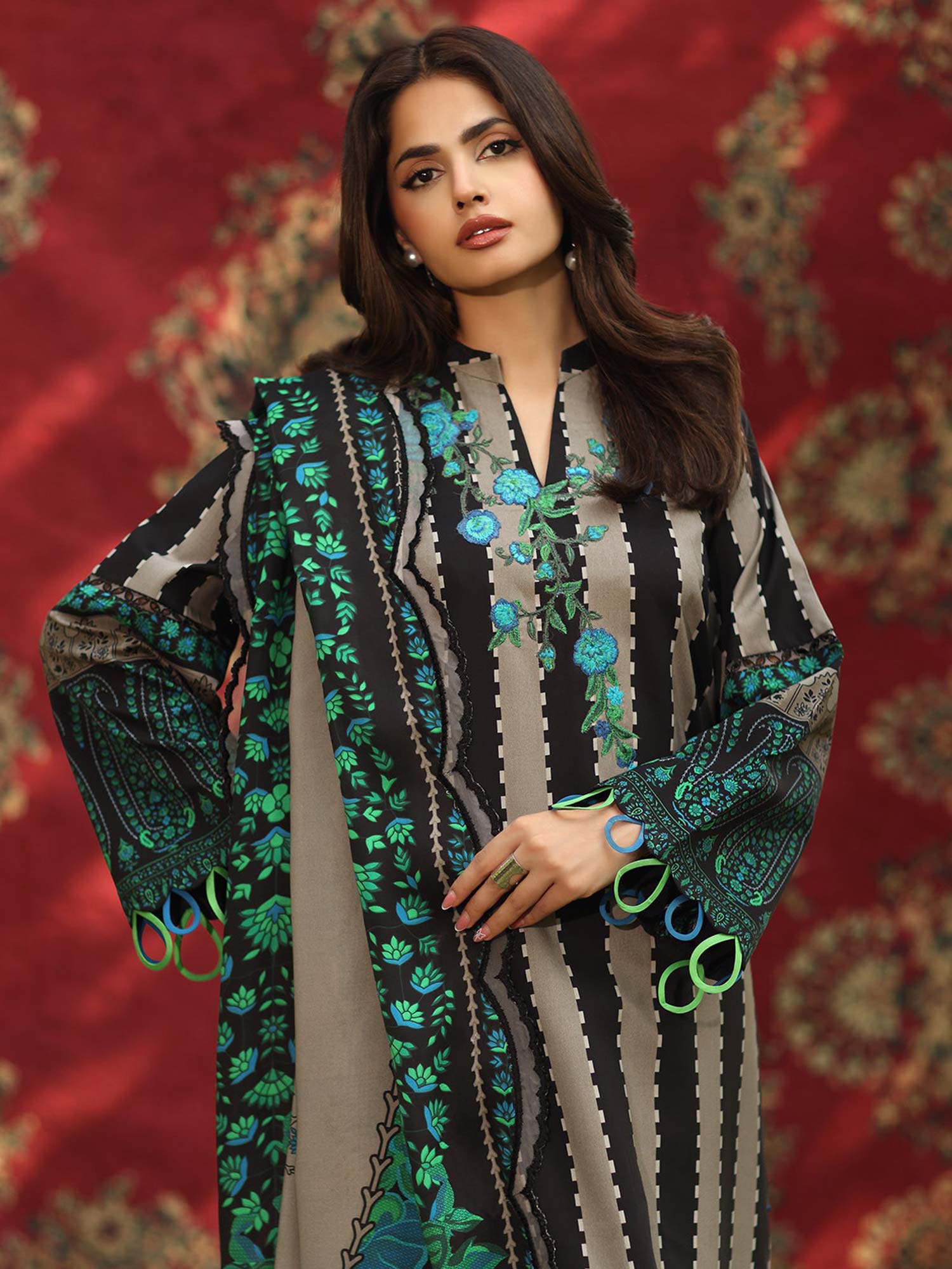 Charizma "Aniq" Unstitched Embroidered Linen 3-Piece Suit (ANW6-11)