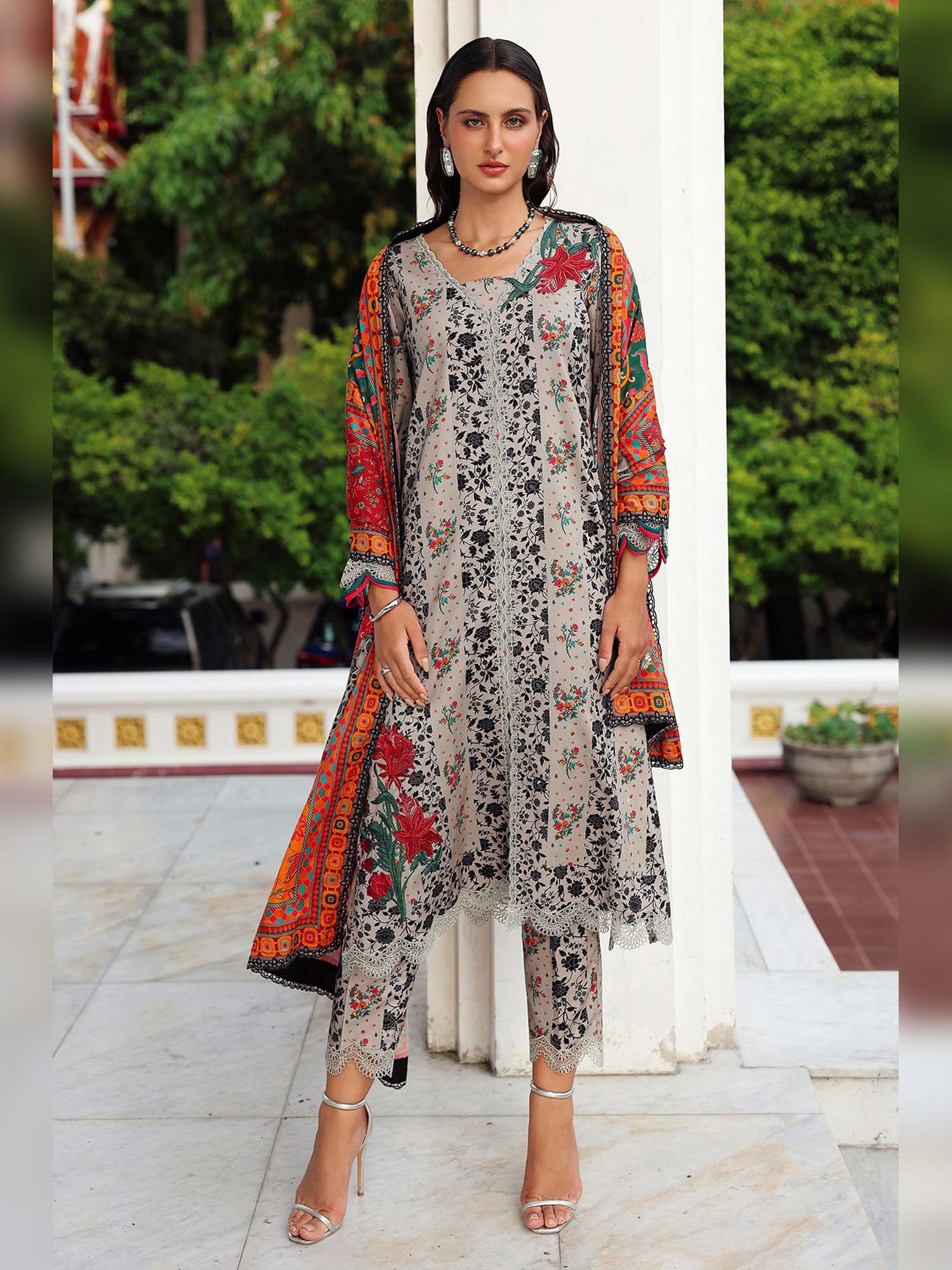 Charizma "Aniq" Unstitched Embroidered Linen 3-Piece Suit (ANW6-19)