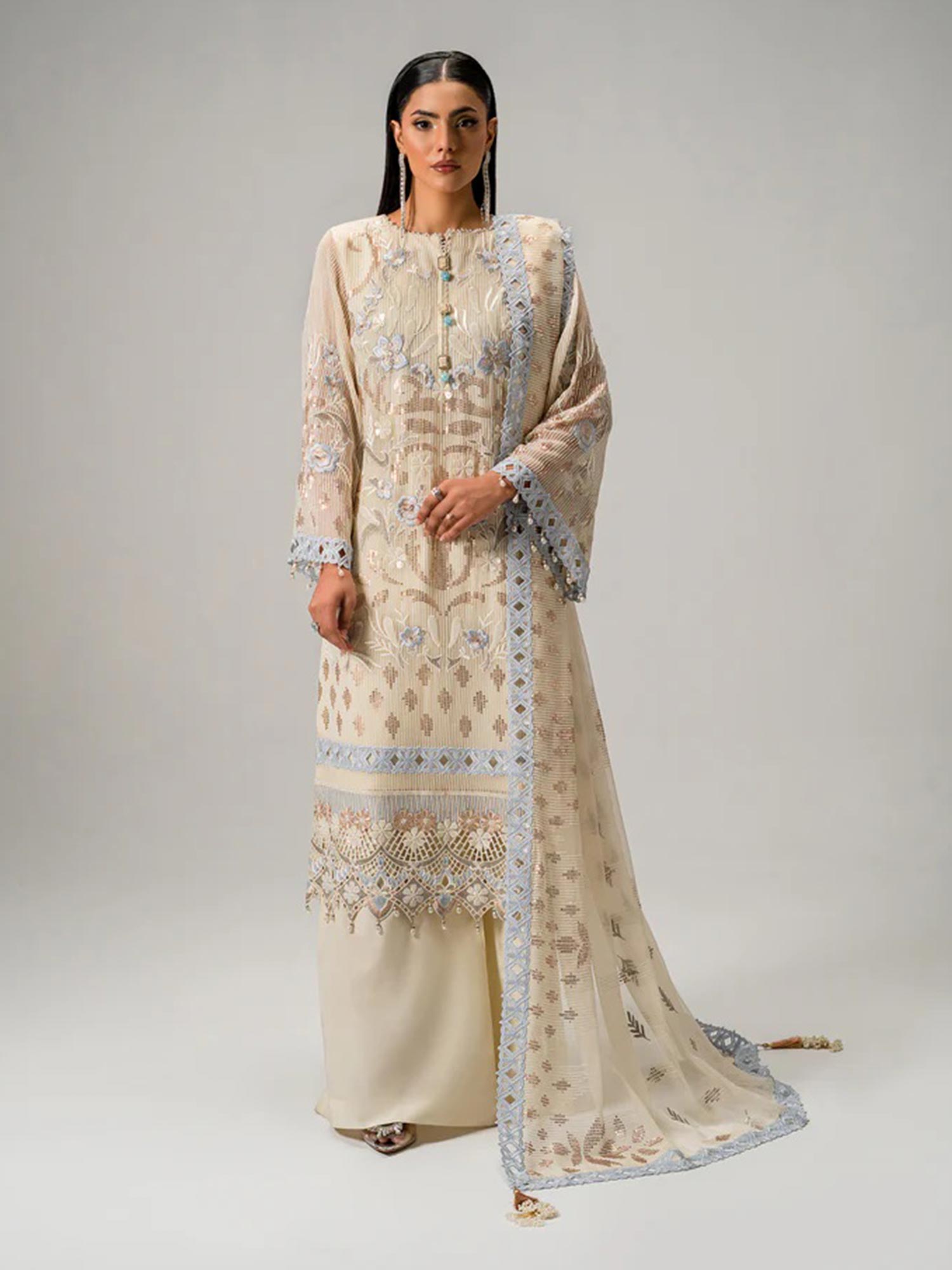 Zebtan "Aura" Luxury Chiffon Unstitched Suit (AR01)