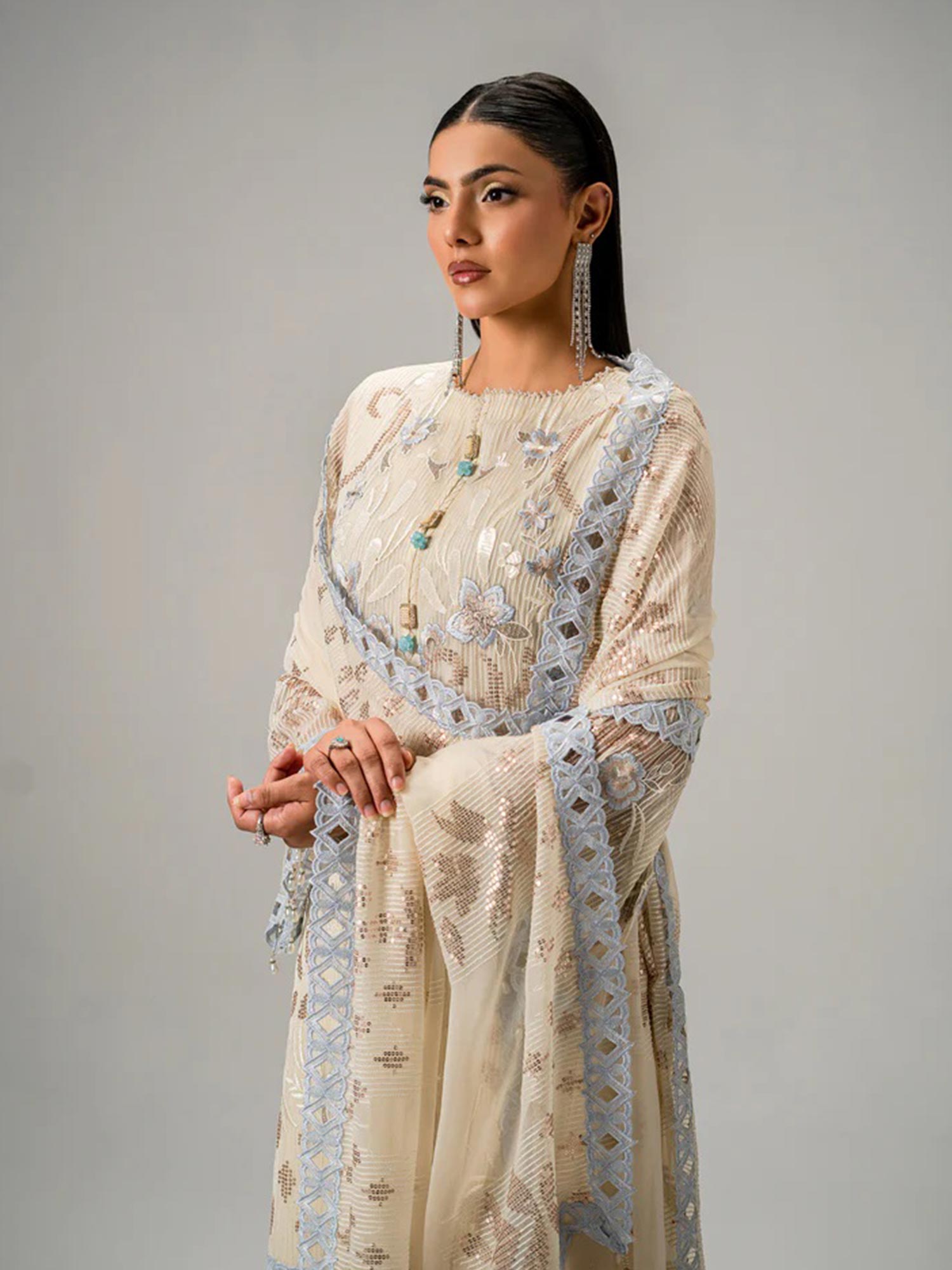 Zebtan "Aura" Luxury Chiffon Unstitched Suit (AR01)