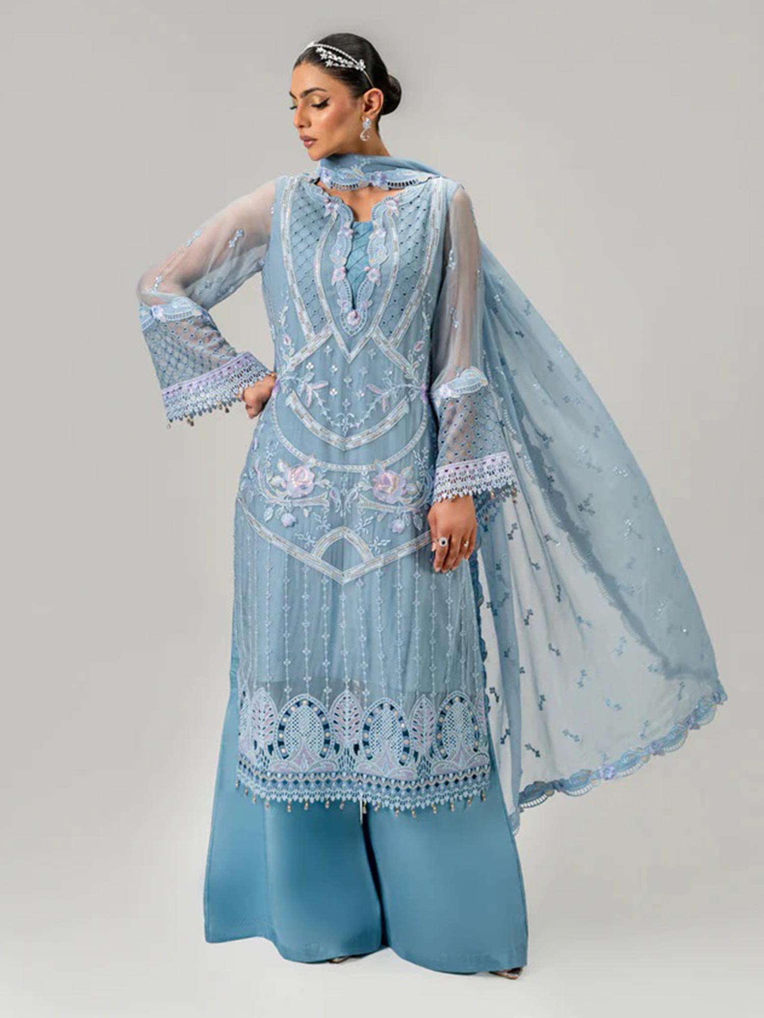 Zebtan "Aura" Luxury Chiffon Unstitched Suit (AR04)