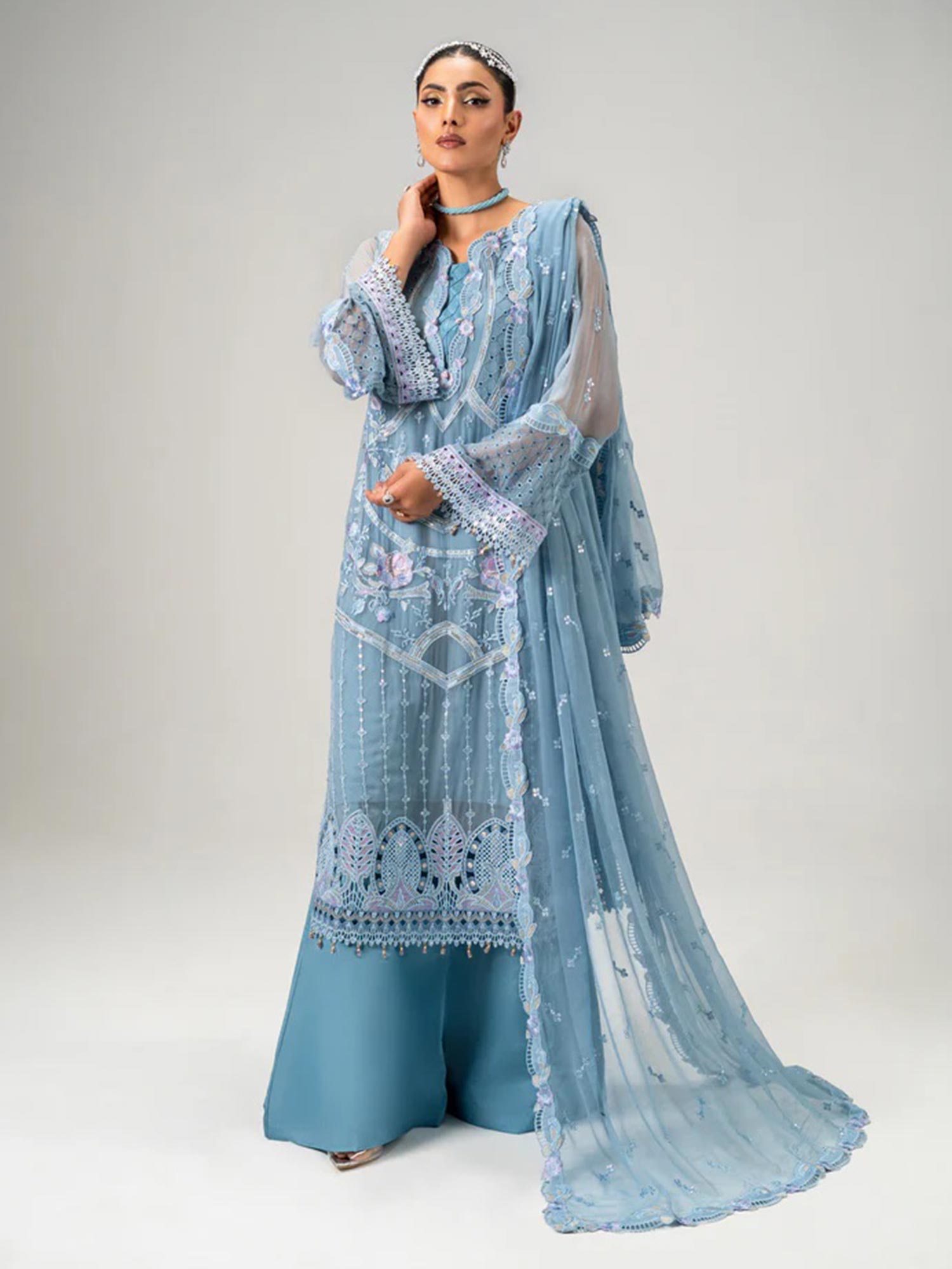 Zebtan "Aura" Luxury Chiffon Unstitched Suit (AR04)