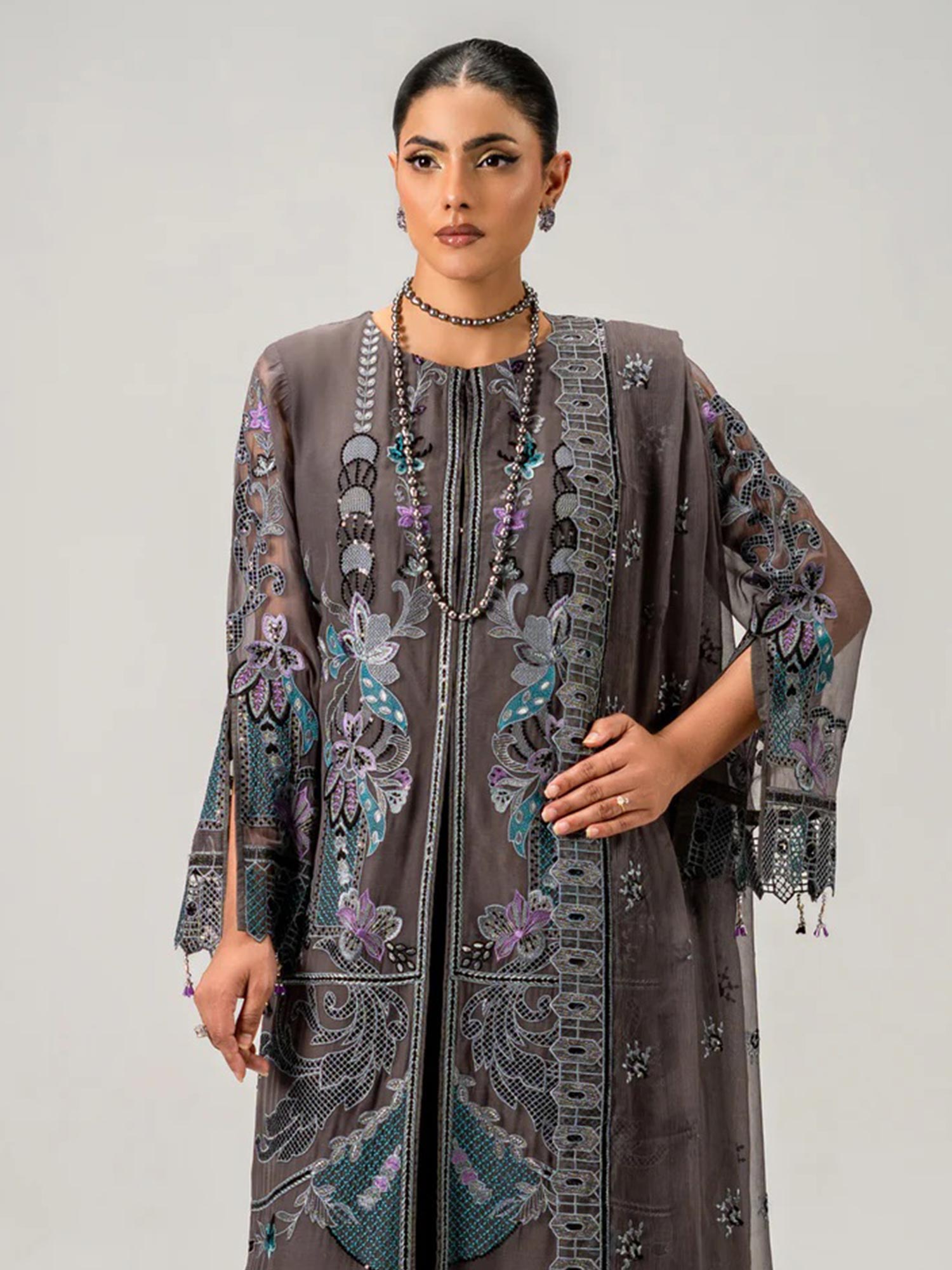 Zebtan "Aura" Luxury Chiffon Unstitched Suit (AR07)