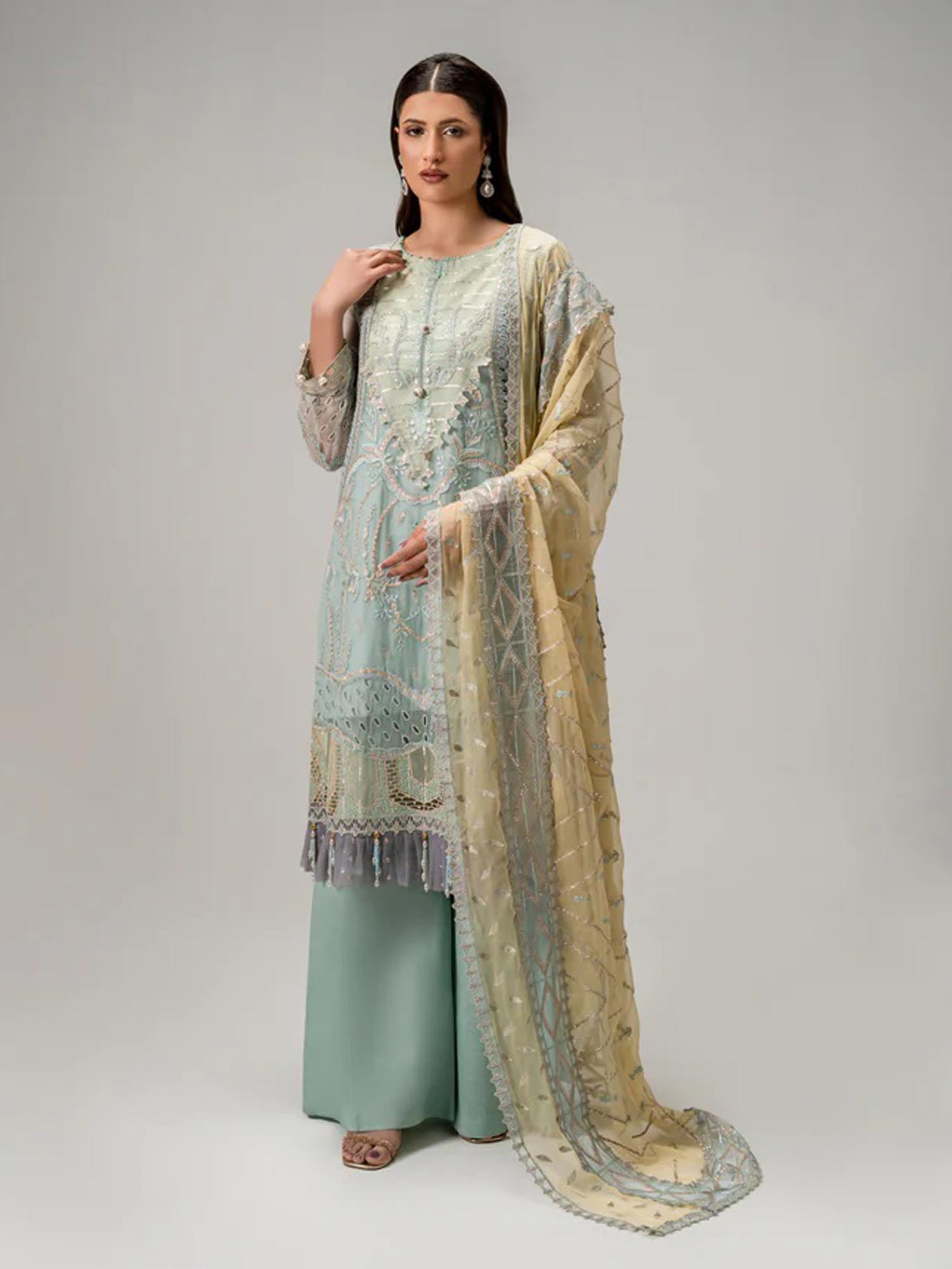 Zebtan "Aura" Luxury Chiffon Unstitched Suit (AR08)