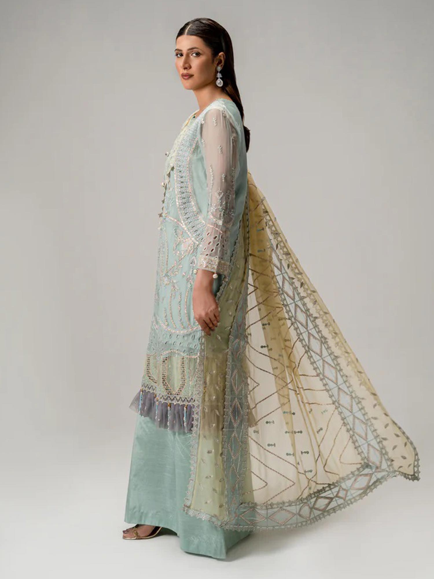 Zebtan "Aura" Luxury Chiffon Unstitched Suit (AR08)