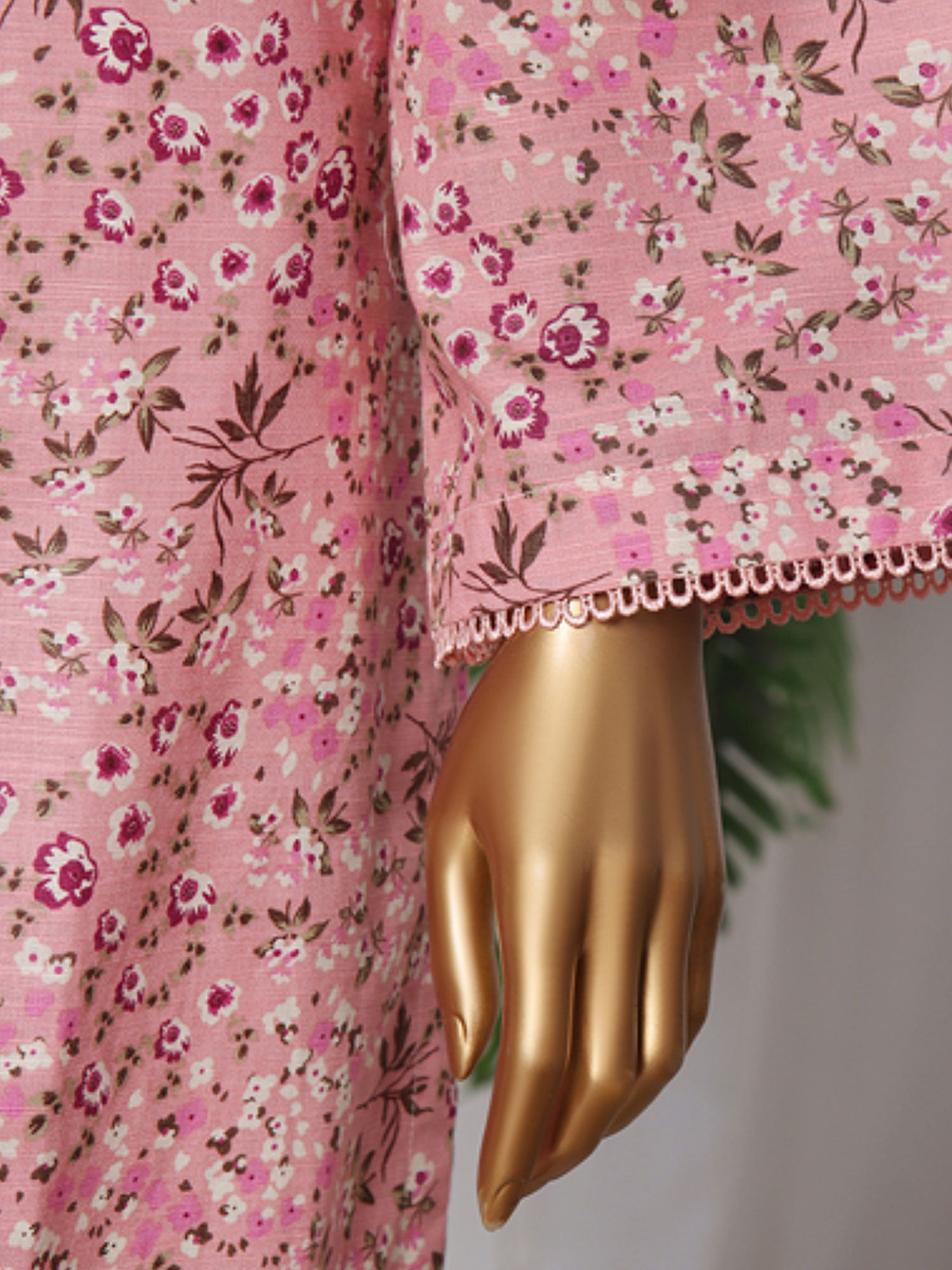 Bin Saeed Khaddar Pink Printed 3-Piece Suit