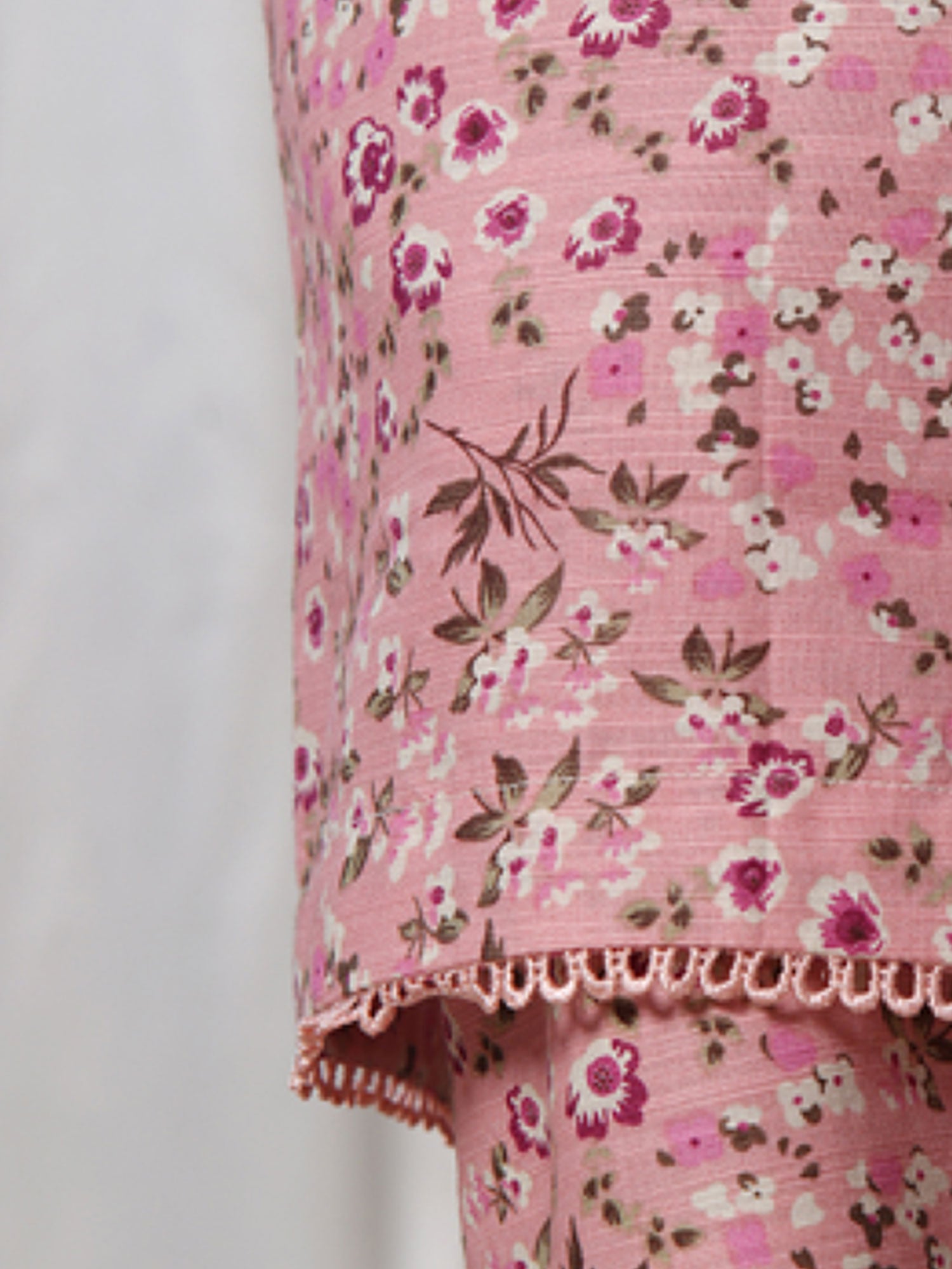 Bin Saeed Khaddar Pink Printed 3-Piece Suit