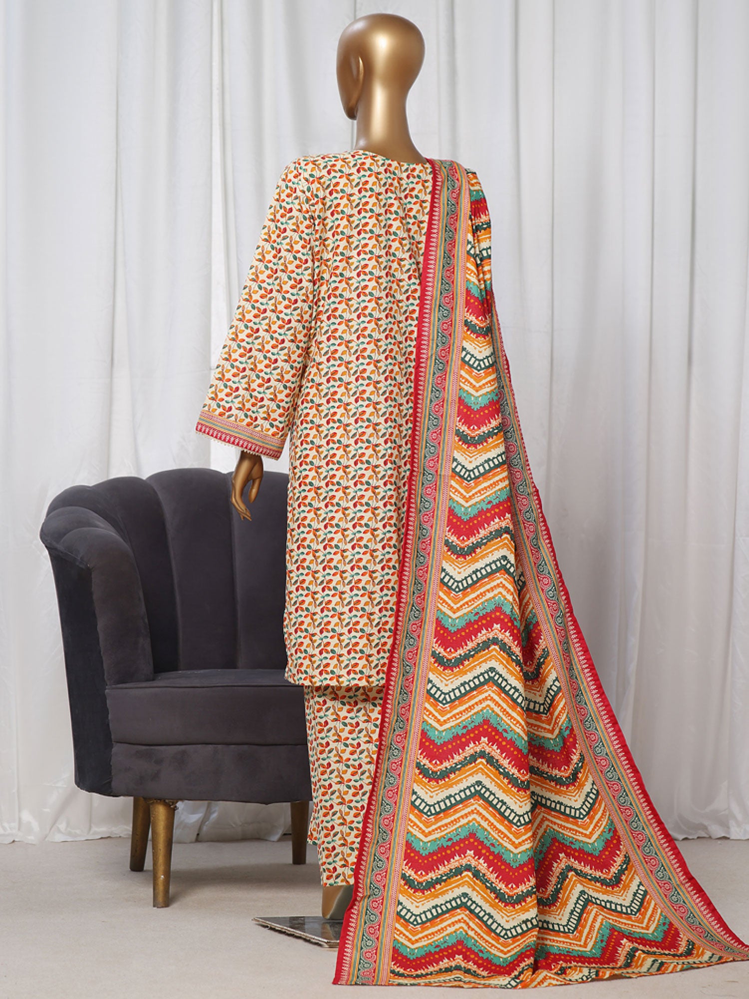 Bin Saeed Khaddar Multi 3-Piece Suit