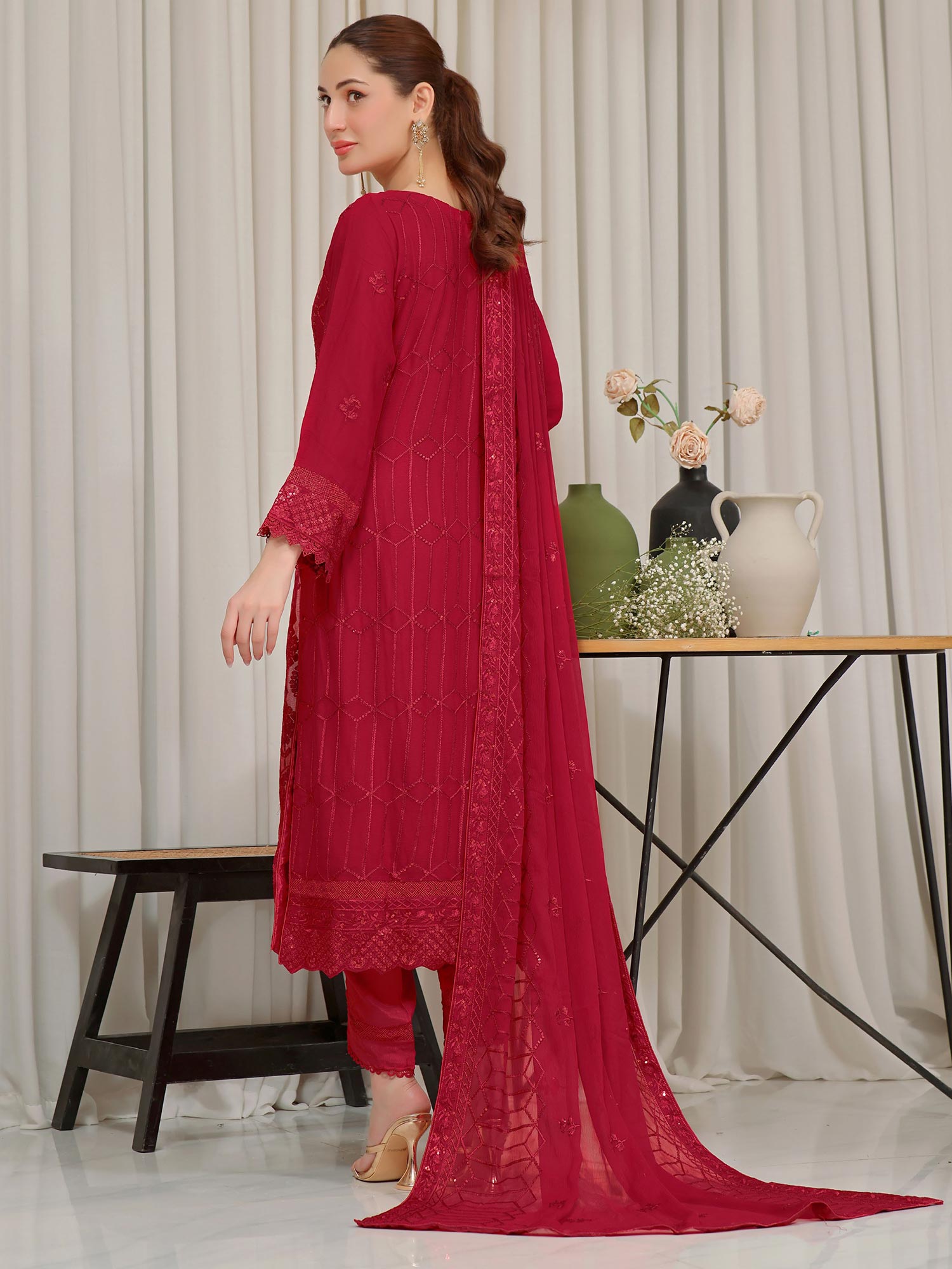 Wardah Uzair "Baag-e-Bahar" Luxury Embroidered Chiffon Suit - Baaran