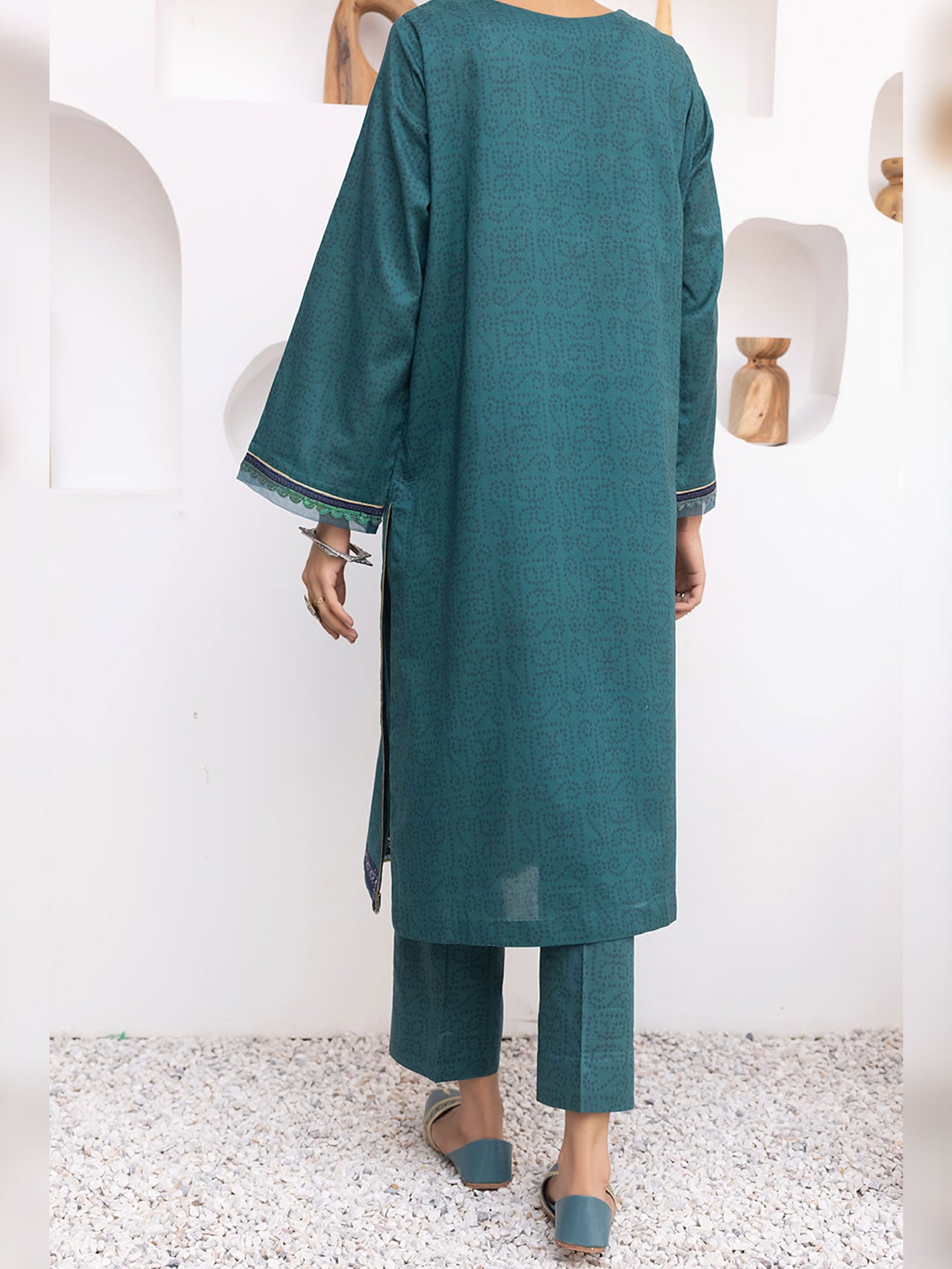Casual Lite "Basics" Cotton Lawn 2-Piece Suit - Green