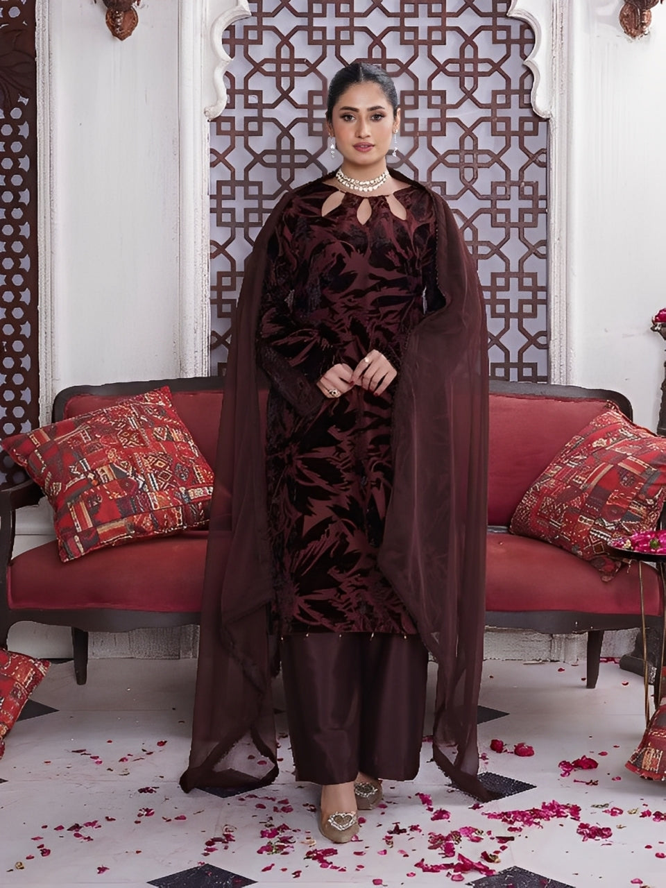 Rangz Plachi 3-Piece Suit - Brown