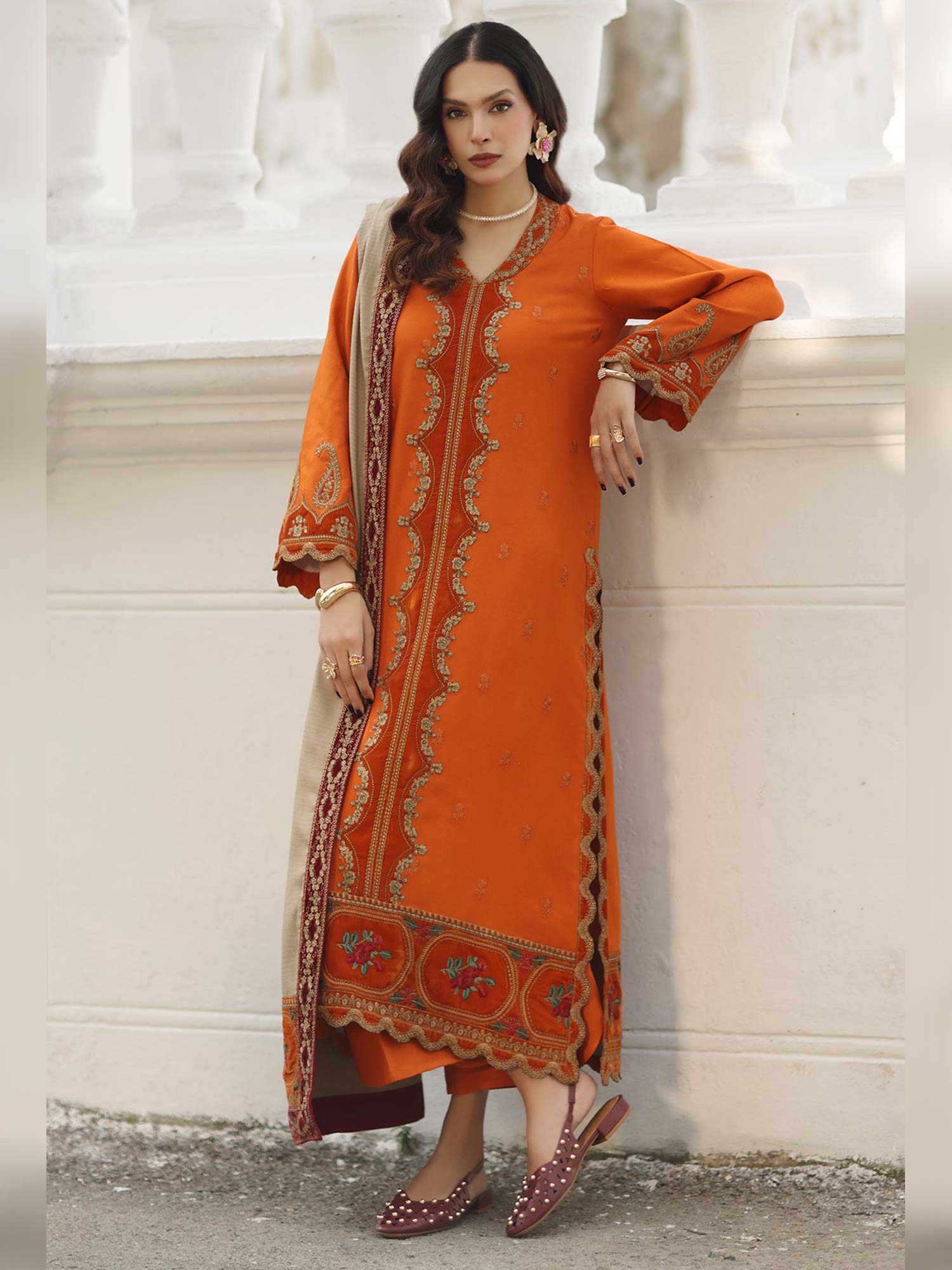 Charizma "Signature" Unstitched Leather-Peach Suit (CSW5-03)