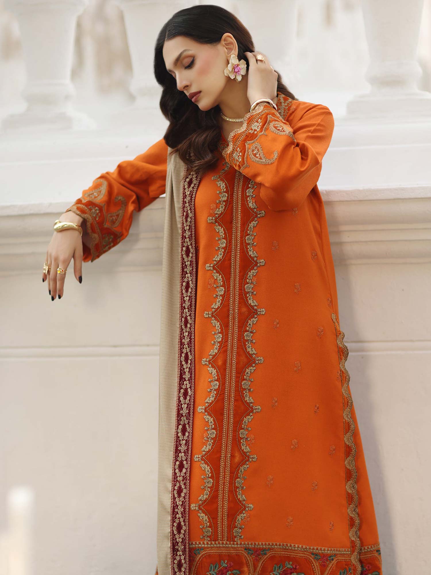 Charizma "Signature" Unstitched Leather-Peach Suit (CSW5-03)