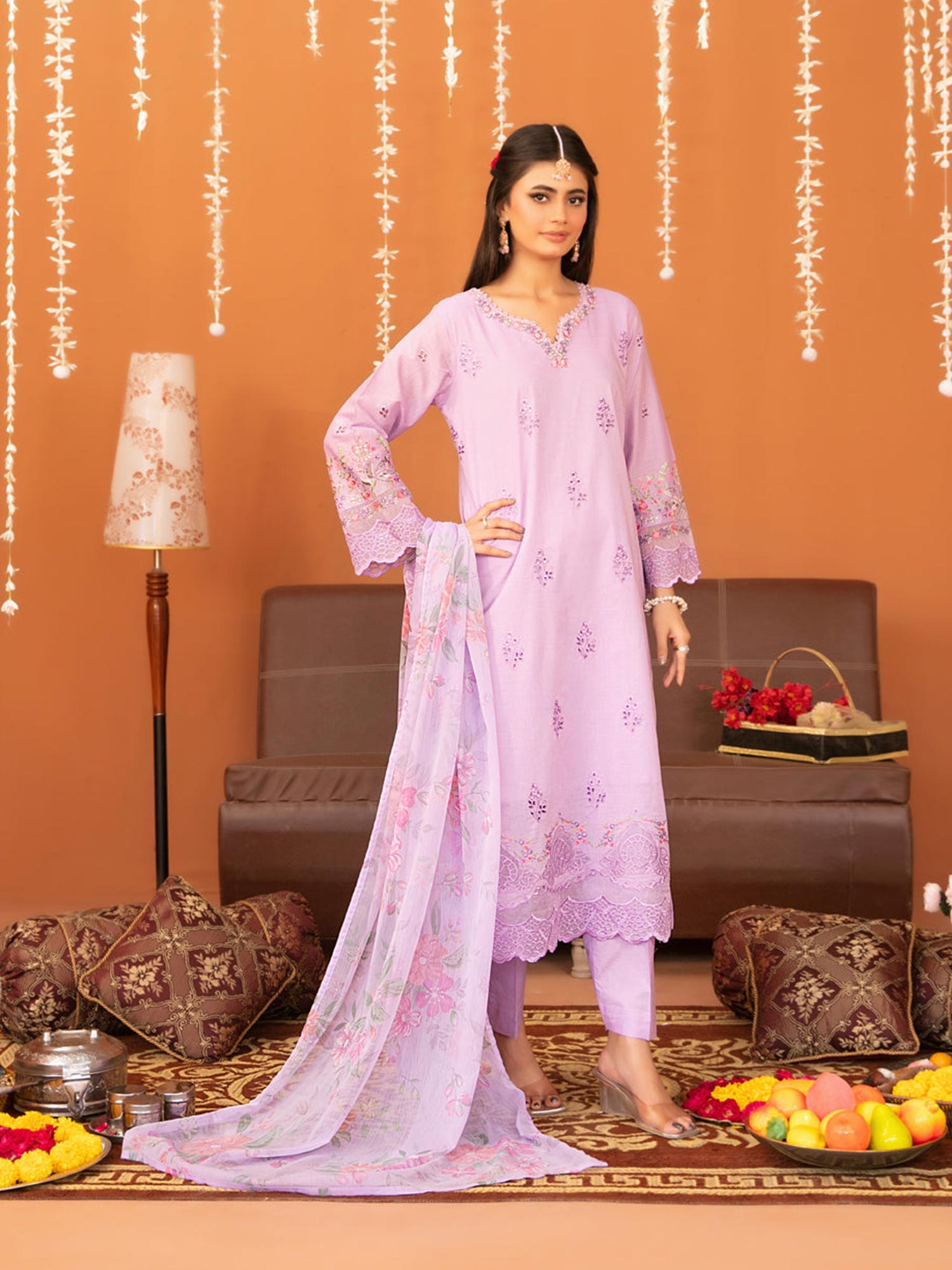 Tawakkal "Chaashni" Embroidered Lawn Suit (D3134) - Lilac