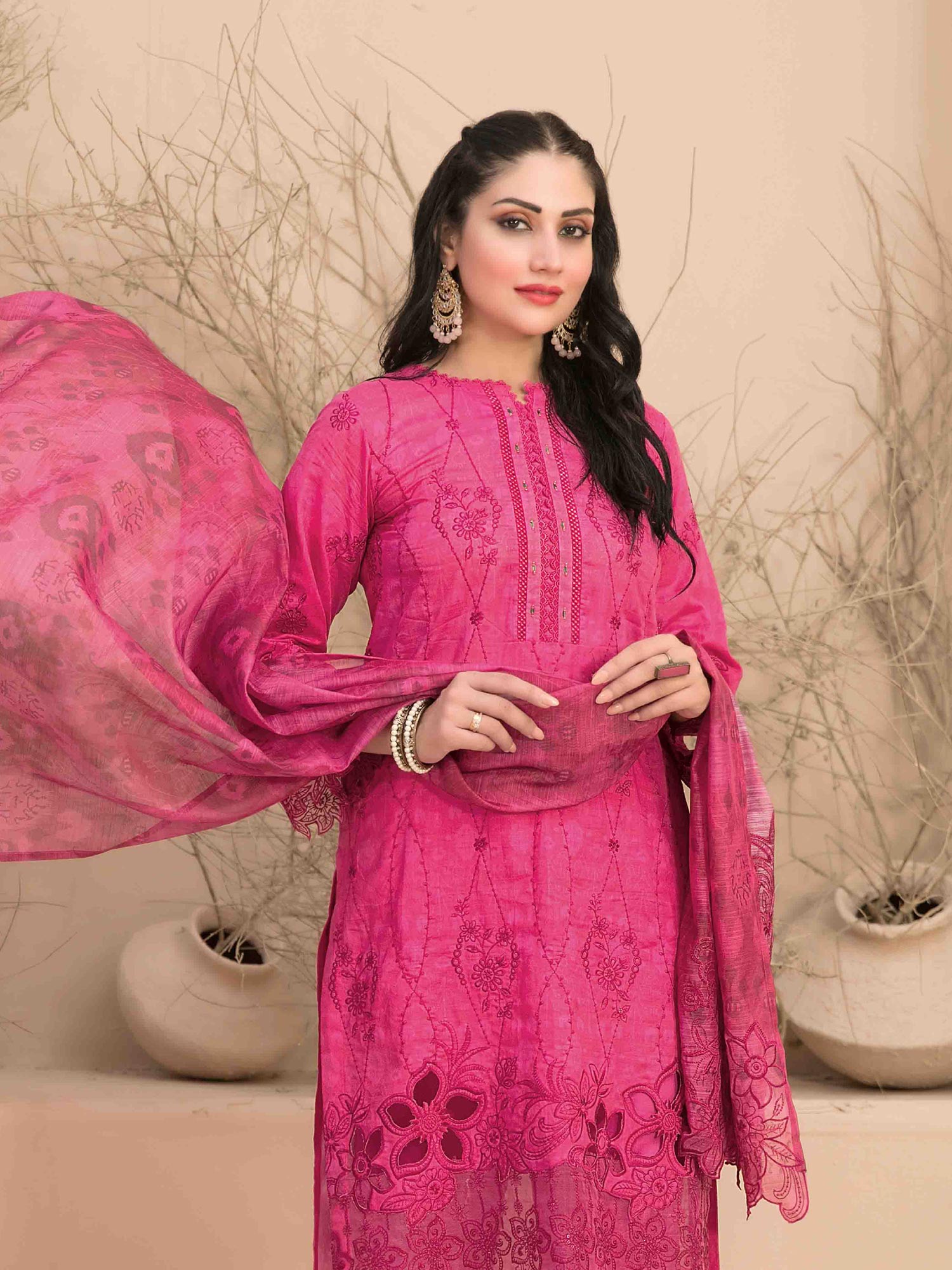 Tawakkal "Sarai" Embroidered Lawn Suit (D3192) - Pink