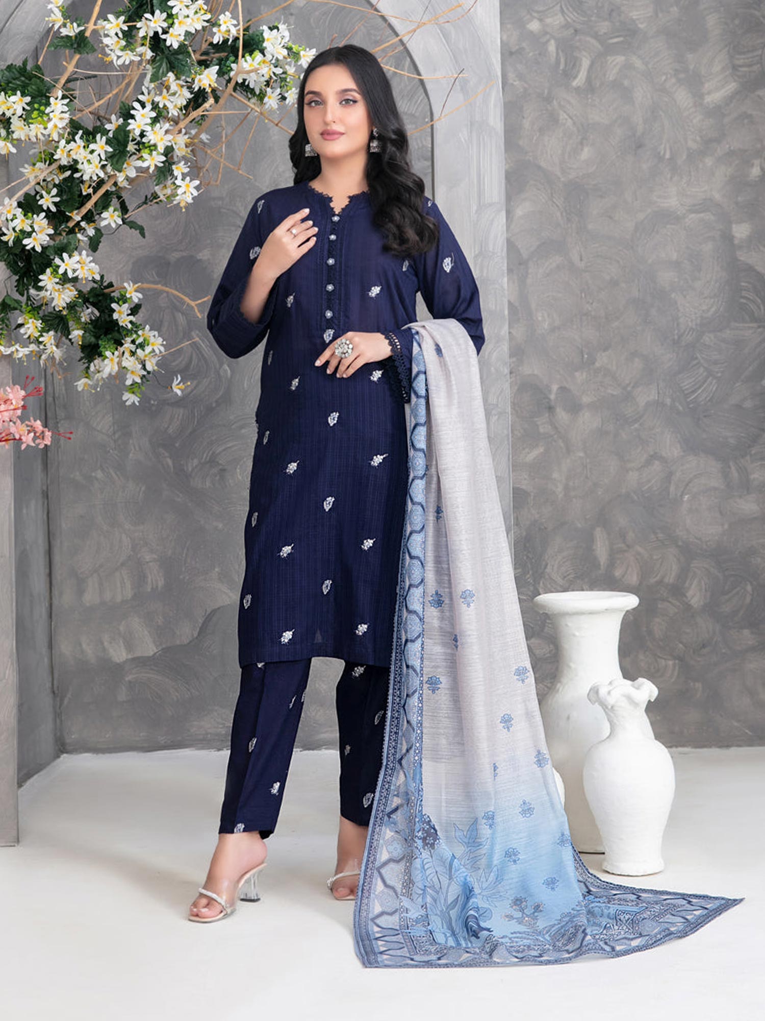 Tawakkal "Zarwisha" Embroidered Lawn Suit (D3275) - Blue