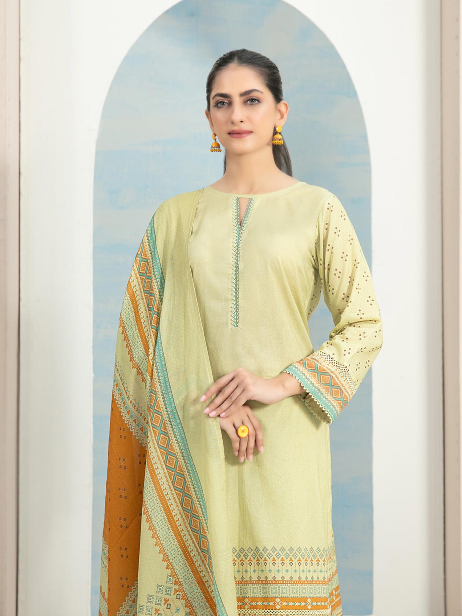 Tawakkal "Hafa" 3-Piece Lawn Suit (D3640) - Light Green
