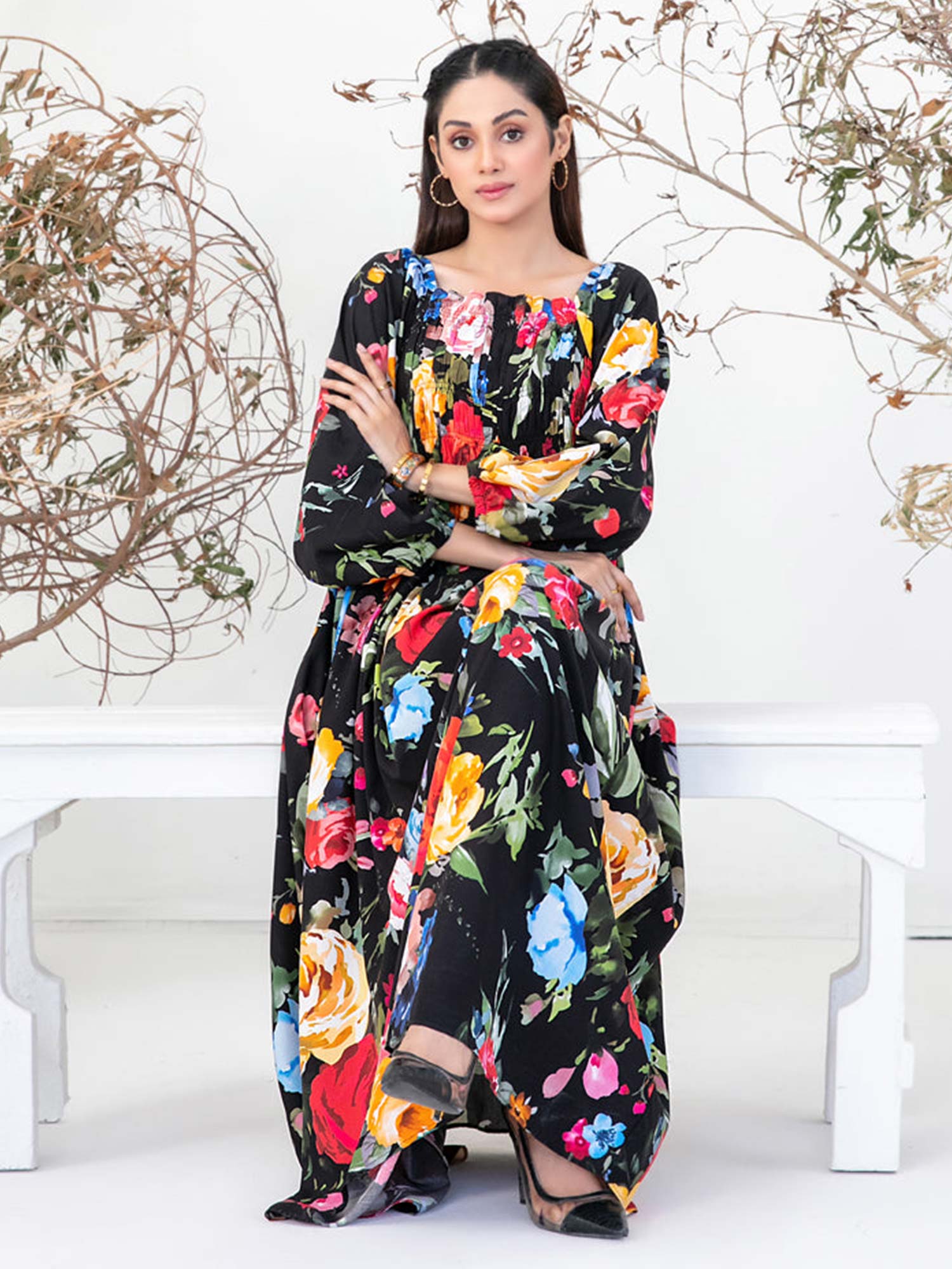 Tawakkal "Ameliana" Casual Staple Linen Maxi Dress (D3961) - Black MOMINA - Designer Outfit Collection Tawakkal "Ameliana" Casual Staple Linen Maxi Dress (D3961) - Black MOMINA - Designer Outfit Collection