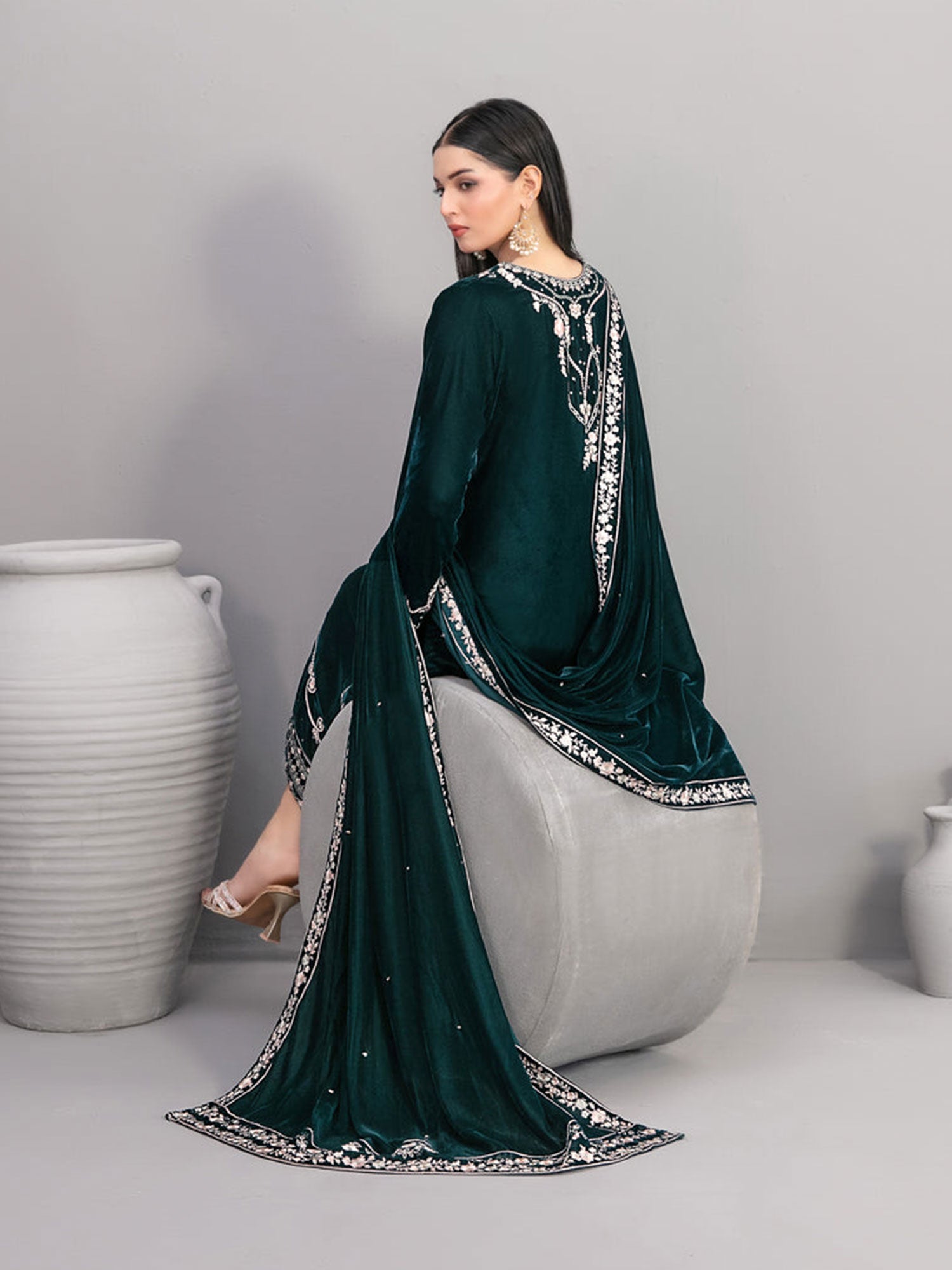 Tawakkal "Velvora" Luxury Velvet 3-Piece Suit (D4925) - Teal