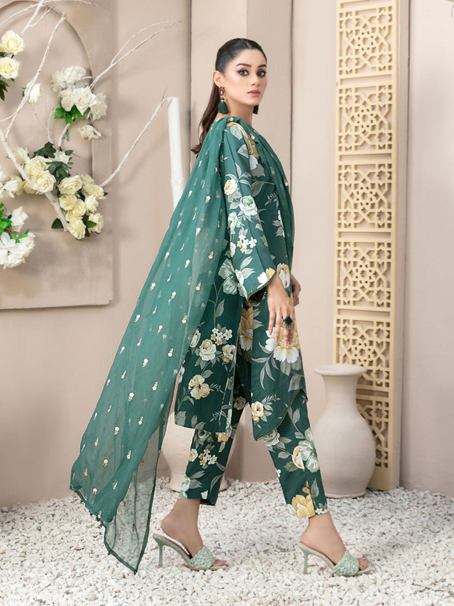 Tawakkal "Lida" Casual Staple Linen Suit (D9903) - Green