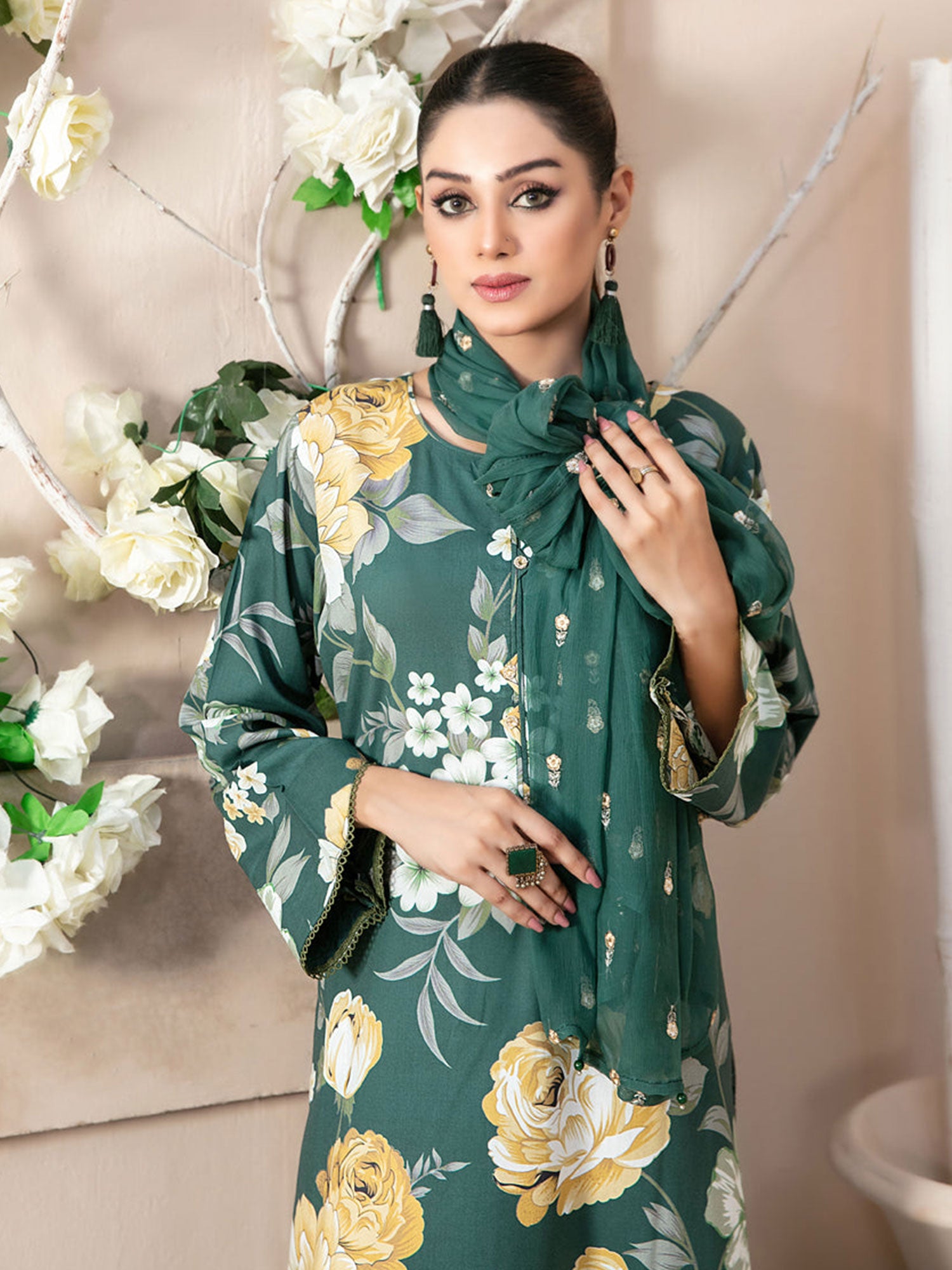 Tawakkal "Lida" Casual Staple Linen Suit (D9903) - Green