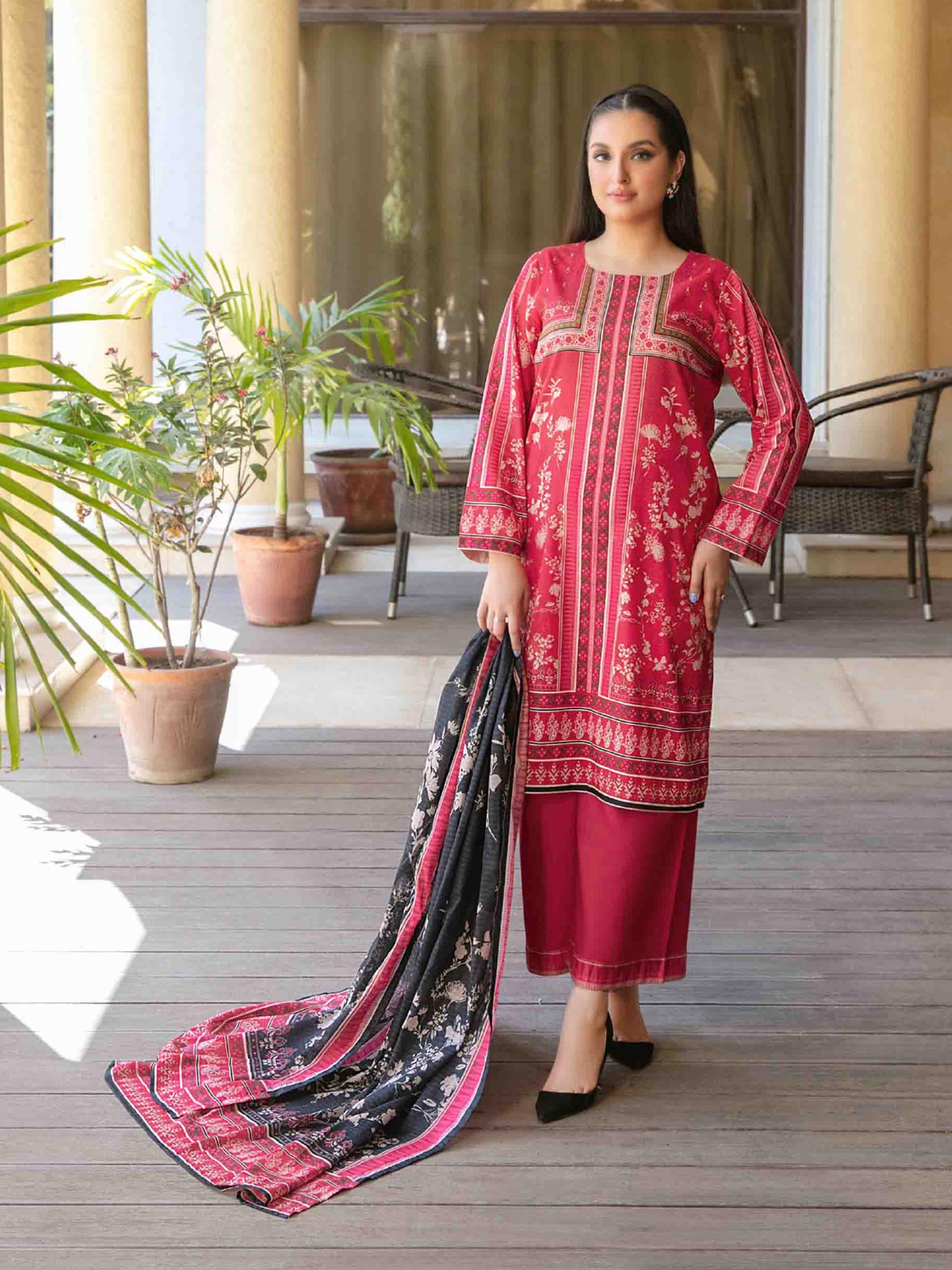 Tawakkal "Masooma" 3-Piece Lawn Suit (D1496) - Pink