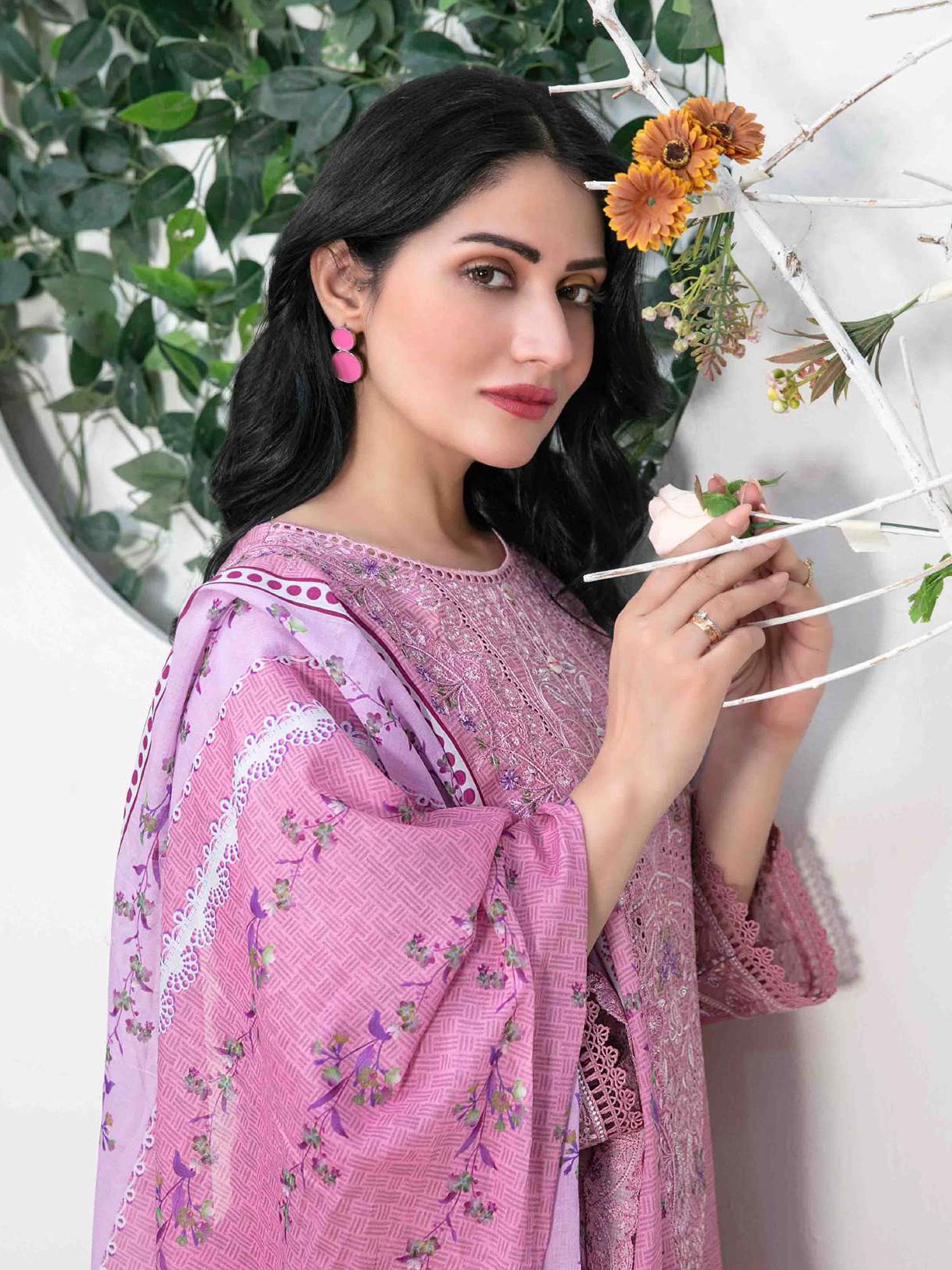 Tawakkal "Pazia" Embroidered Lawn Suit (D2844) - Light Pink