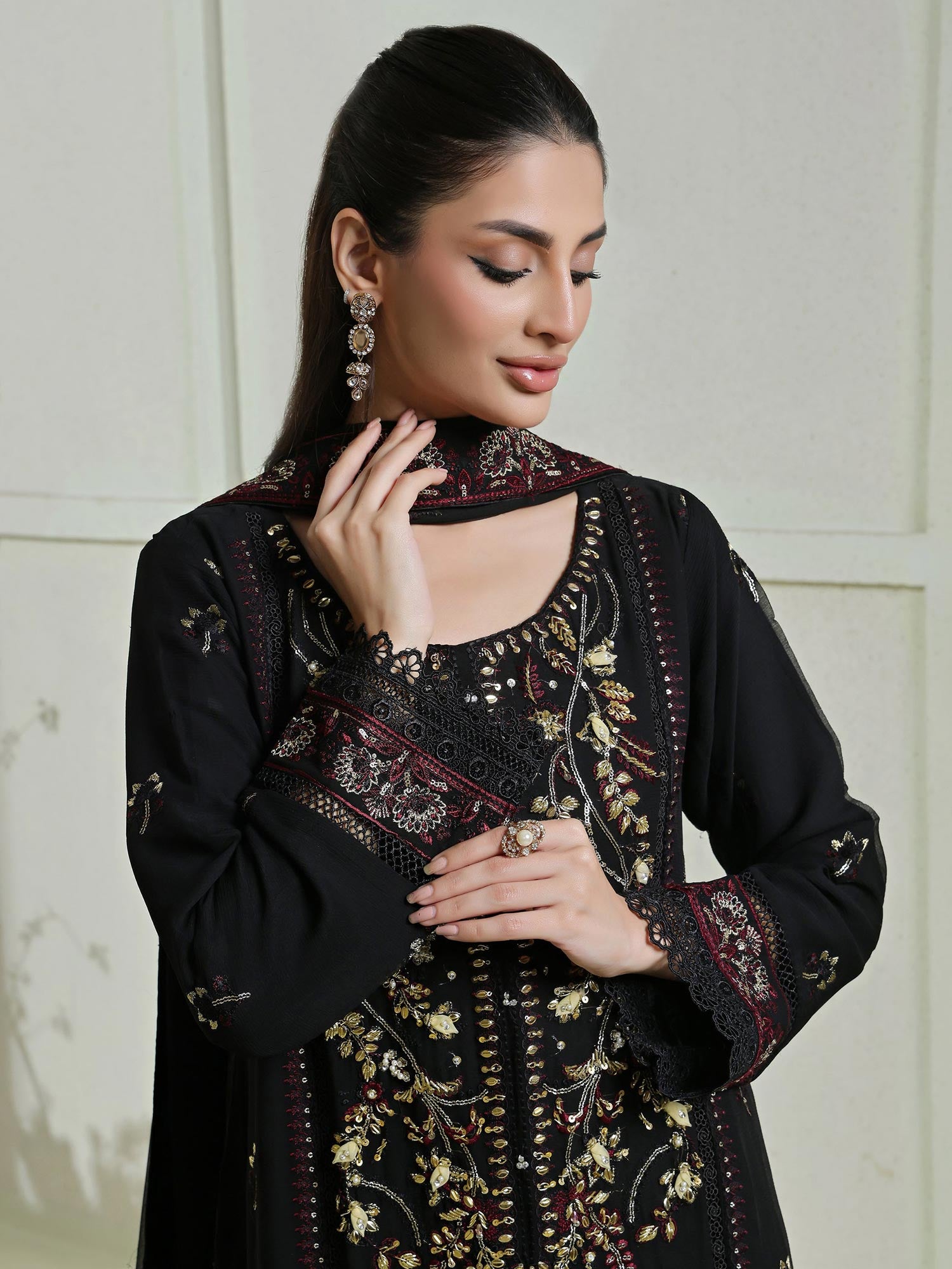 Wardah Uzair "Festive Soiree" Lux Embroidered Chiffon Suit - Euphoria