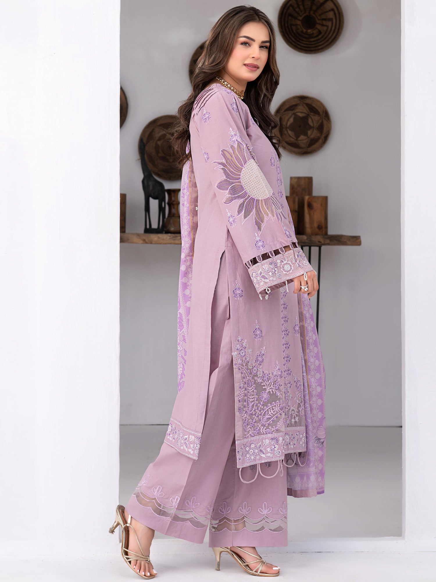 Ally's Luxury Cotton Lilac 3-Piece Suit (AL-822)
