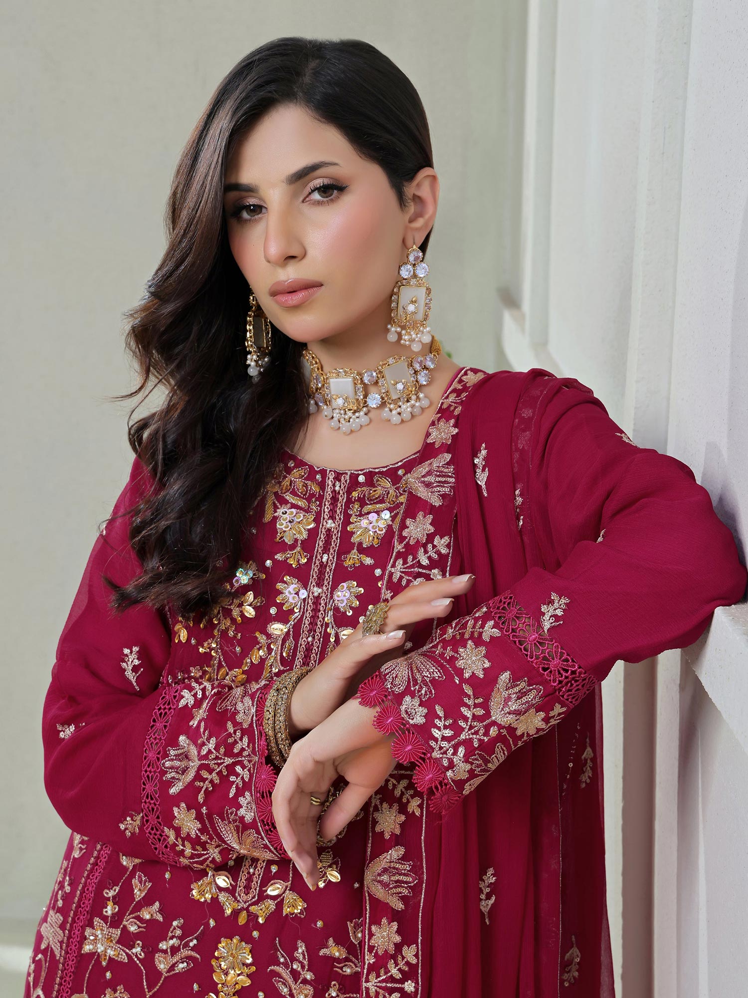 Wardah Uzair "Festive Soiree" Lux Embroidered Chiffon Suit - Gleam