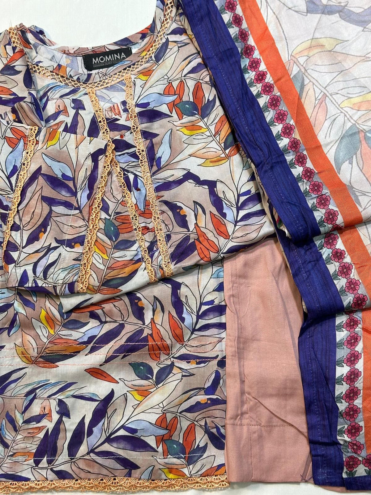 Pink & Purple Casual Winter Linen 3-Piece Suit