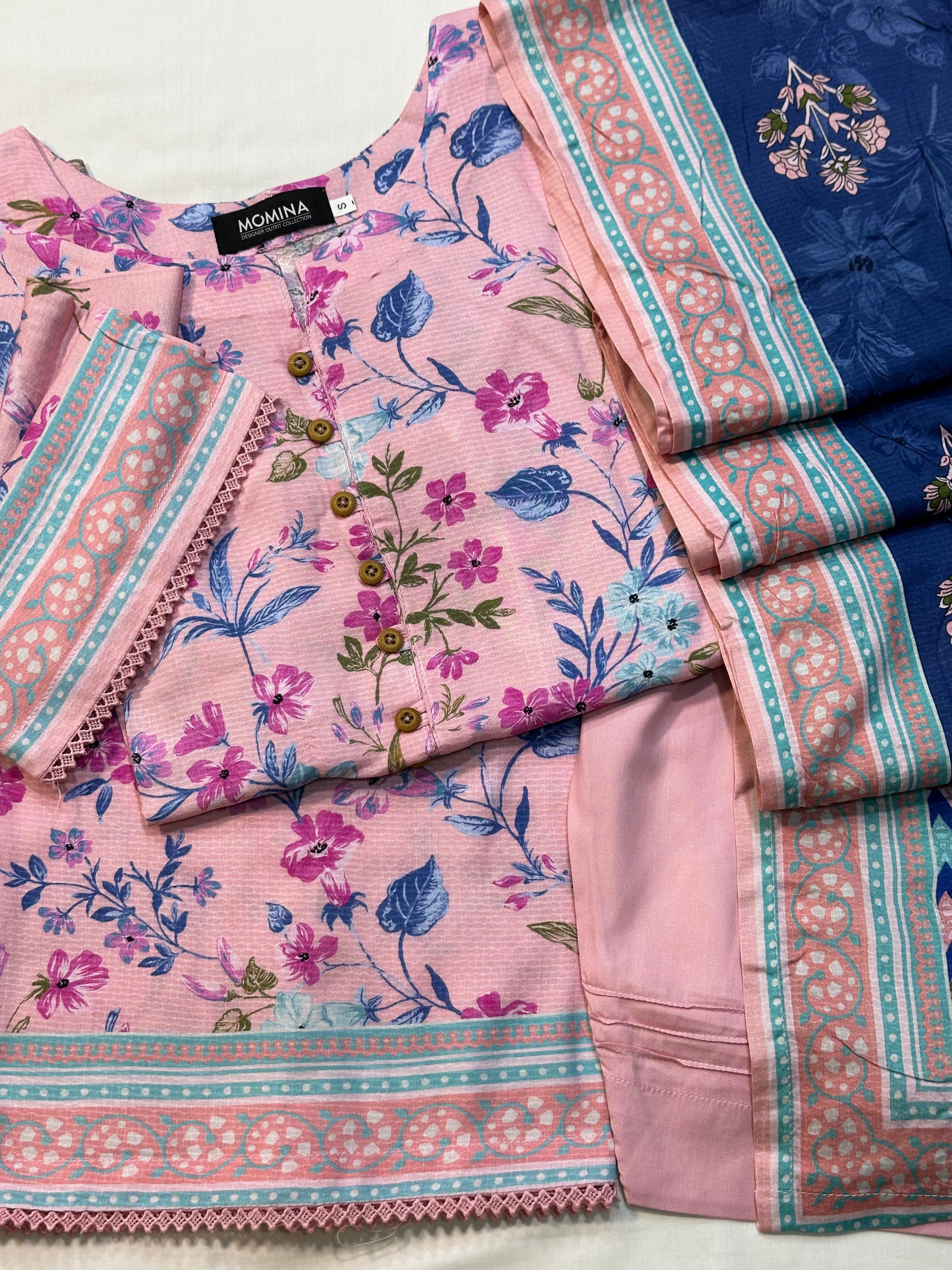 Pink Casual Winter Linen 3-Piece Suit