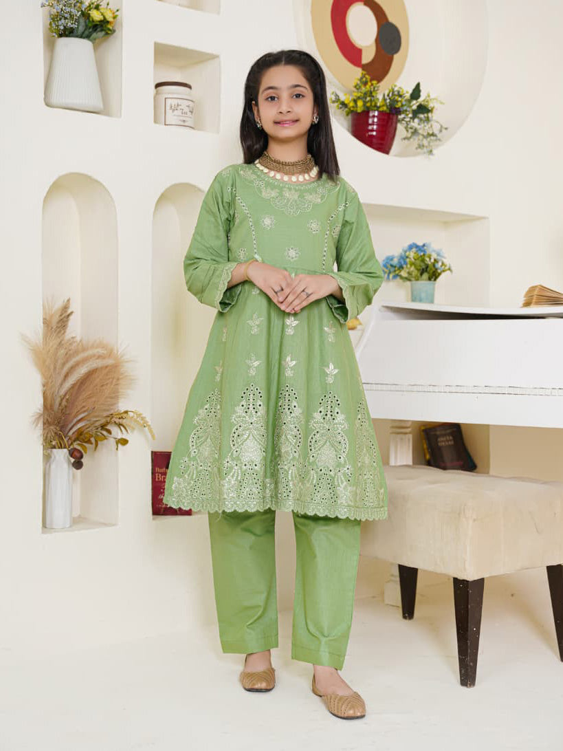 Kids Winter Cotton 2-Piece Suit - Green