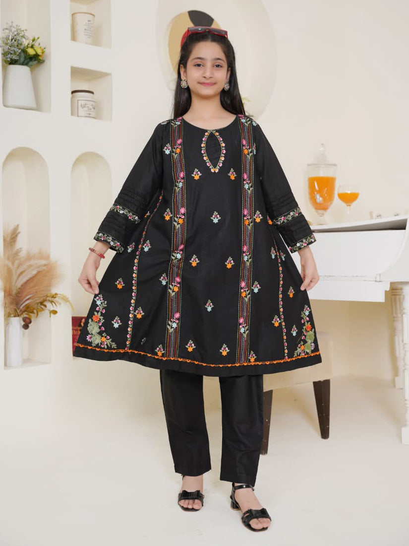 Kids Winter Cotton 2-Piece Suit - Black