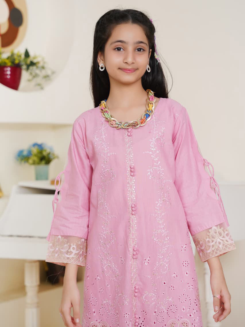 Kids Winter Cotton 2-Piece Suit - Pink