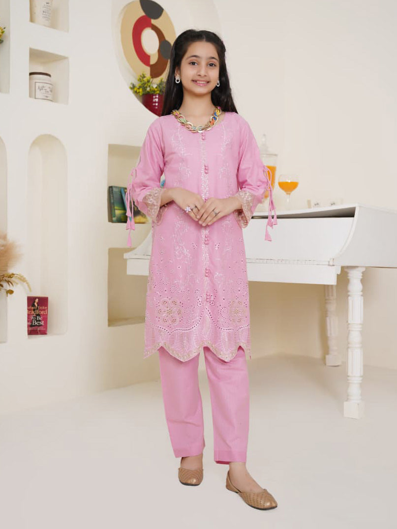 Kids Winter Cotton 2-Piece Suit - Pink