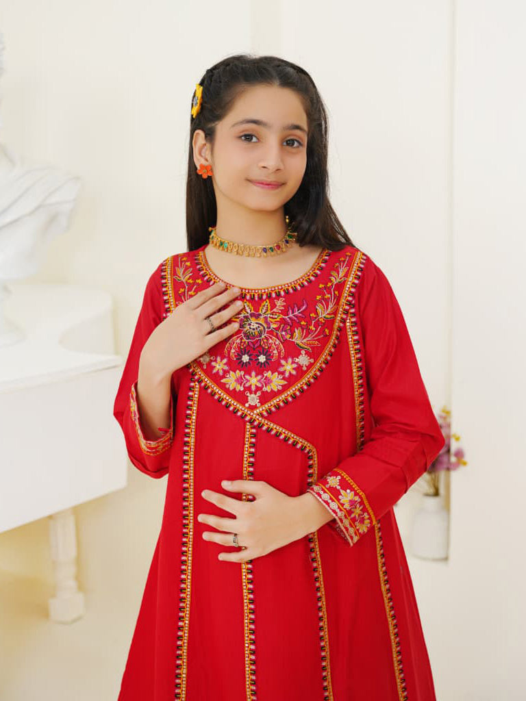 Kids Winter Cotton 2-Piece Suit - Red