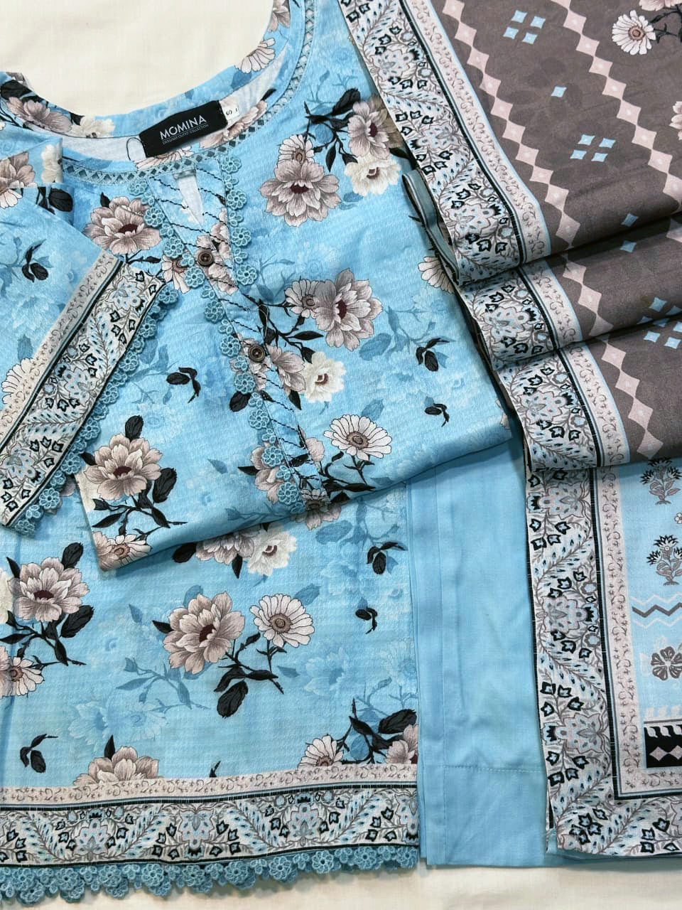 Sky Blue Winter Slub Linen Casual 3-Piece Suit